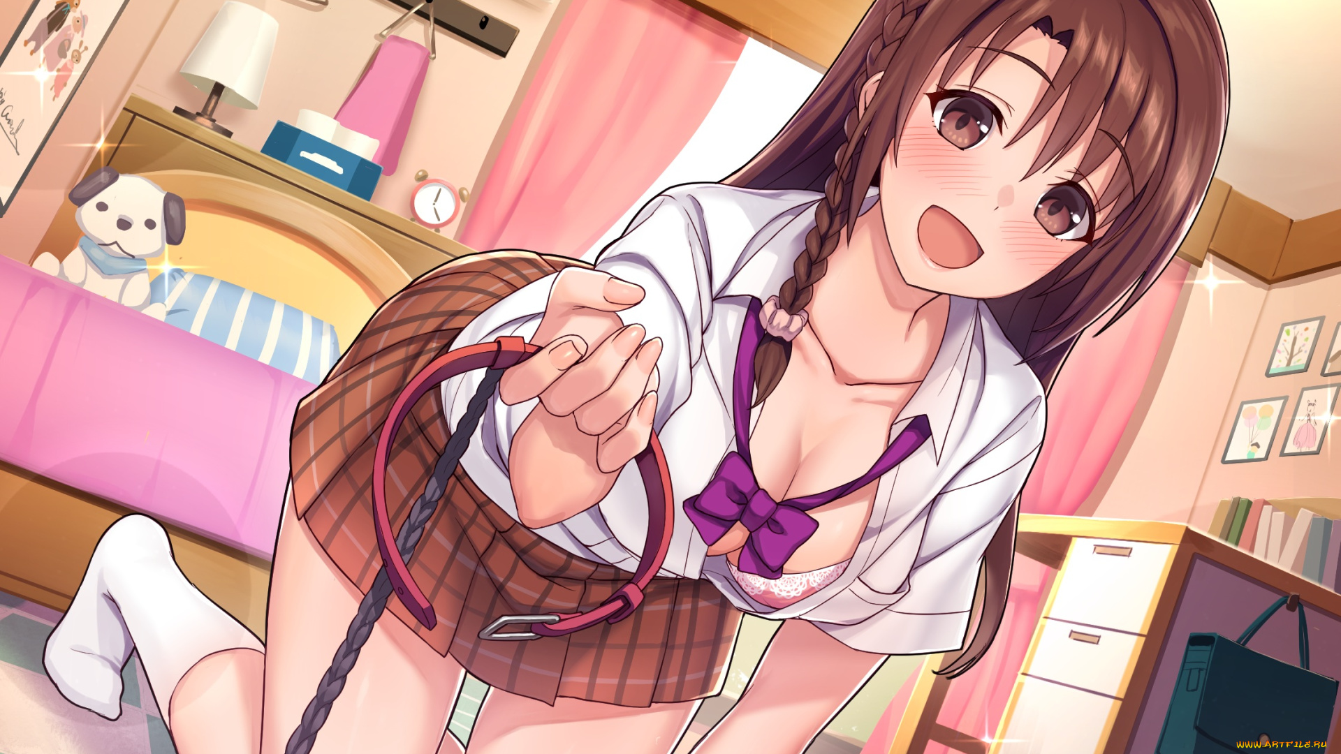 аниме, unknown, , другое, , девушка, взгляд, фон