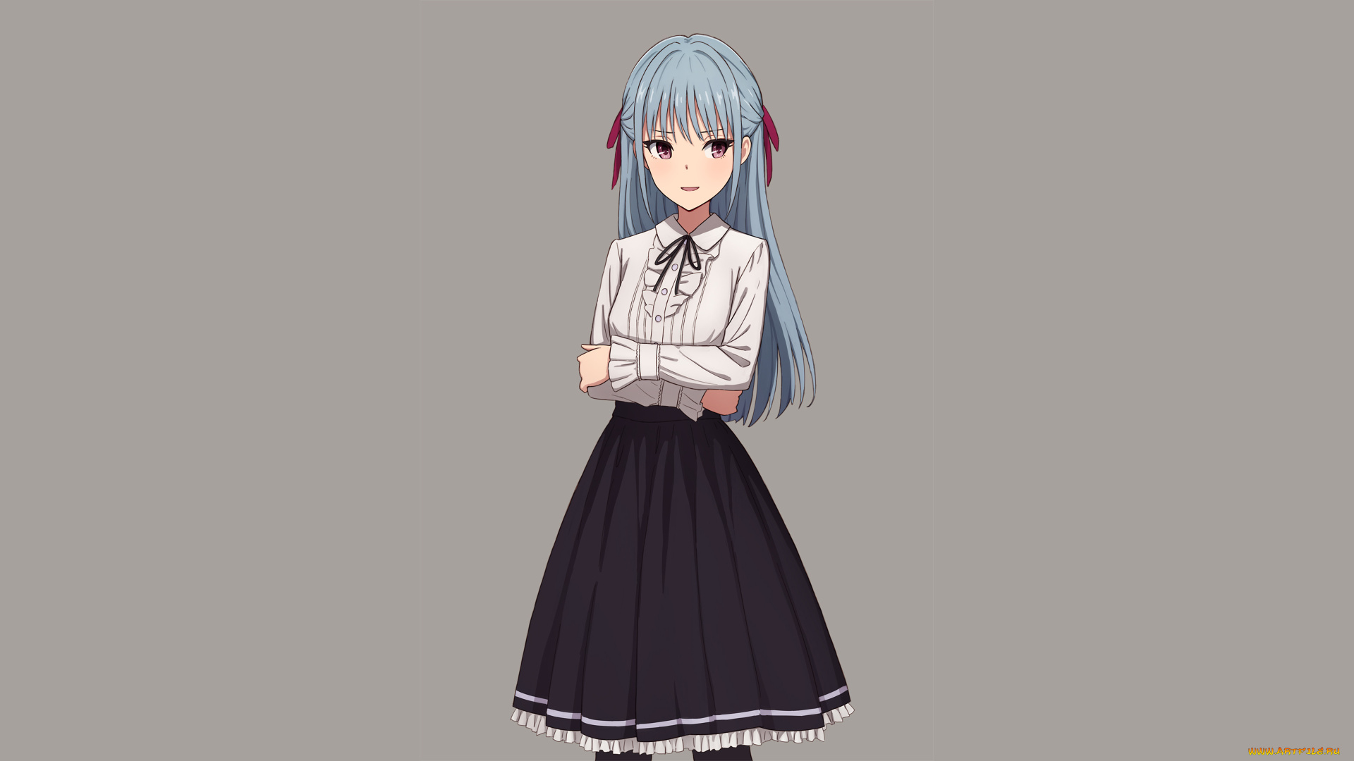 аниме, unknown, , другое, , взгляд, девушка, фон