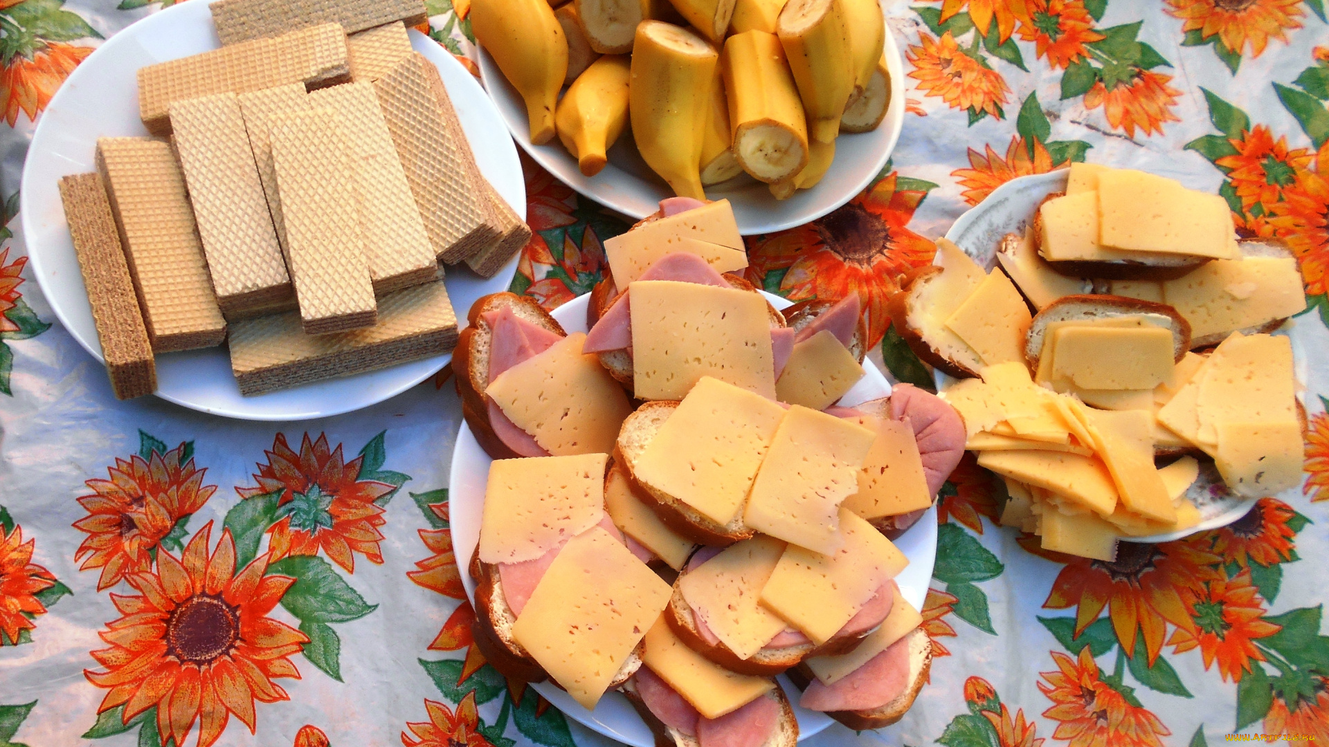 еда, бутерброды, , гамбургеры, , канапе, сыр, хлеб, колбаса, вафли, бананы