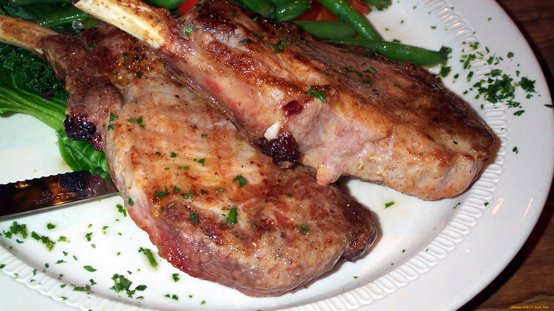 еда, мясные, блюда, отбивные, мясо