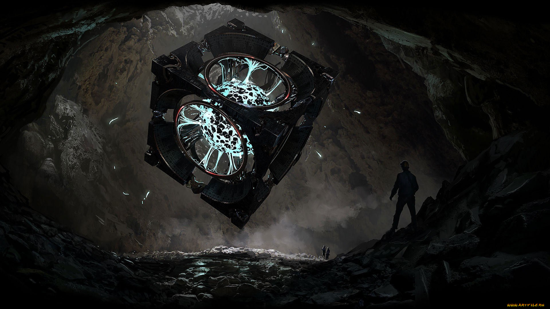 фэнтези, магия, шар, куб, артефакт, люди, пещера