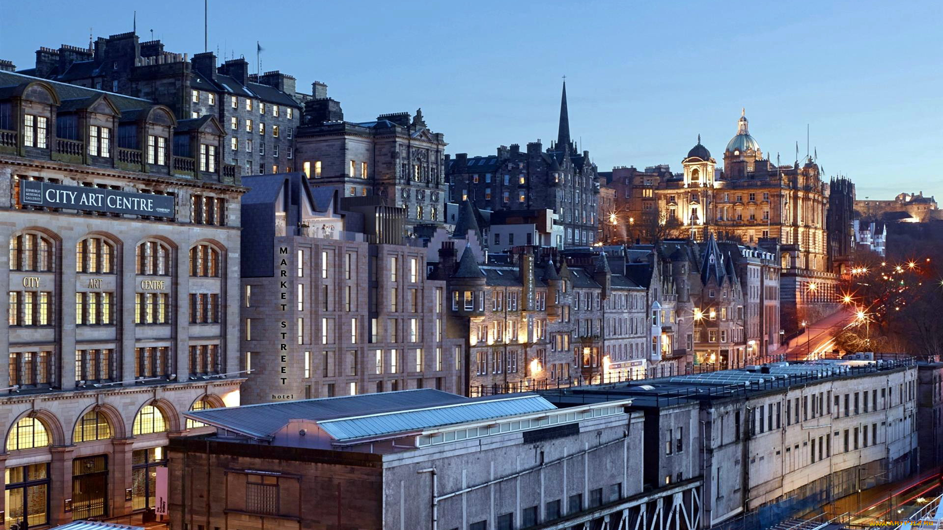 города, эдинбург, , шотландия, панорама