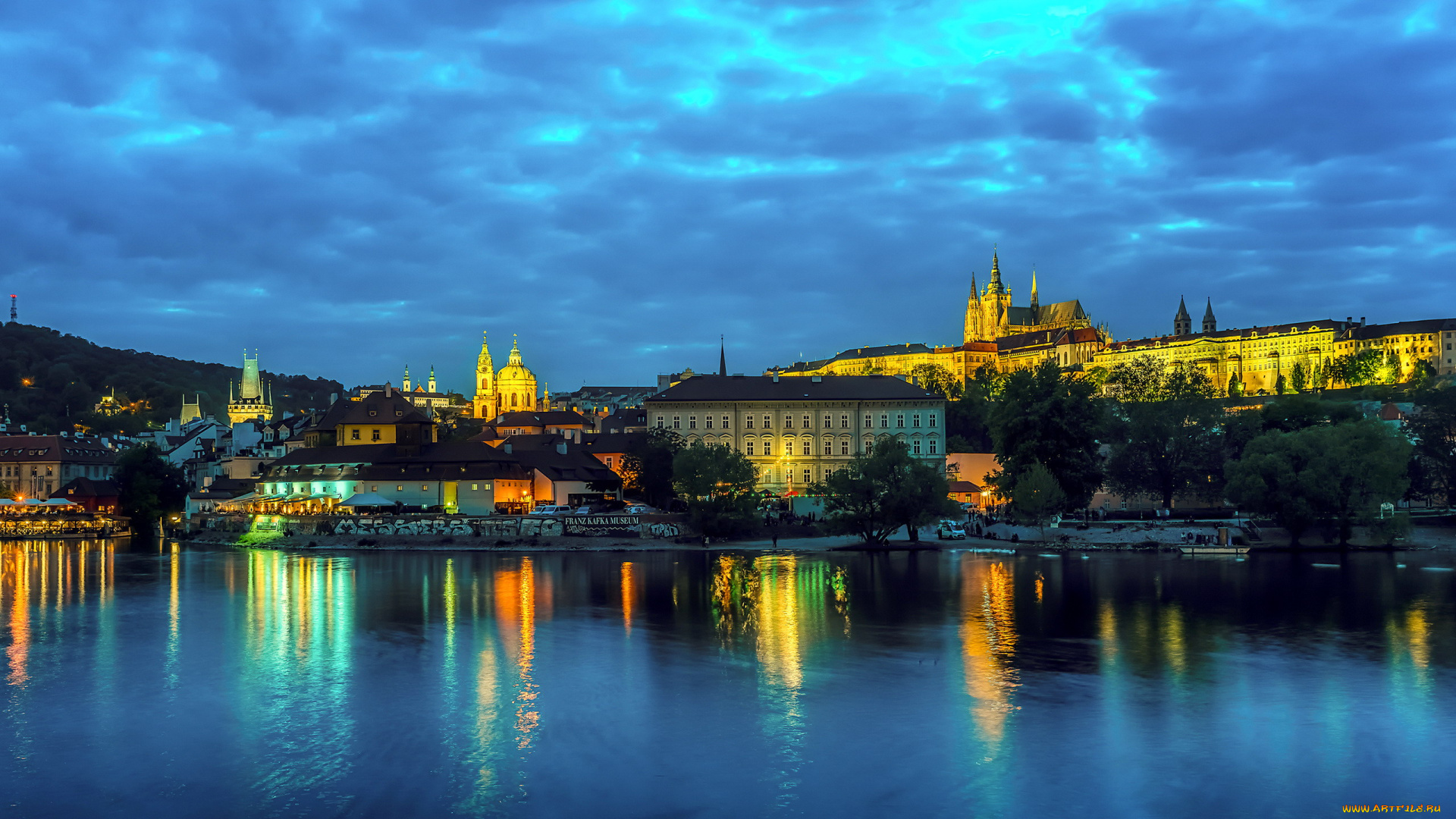 города, прага, , Чехия, река, влтава