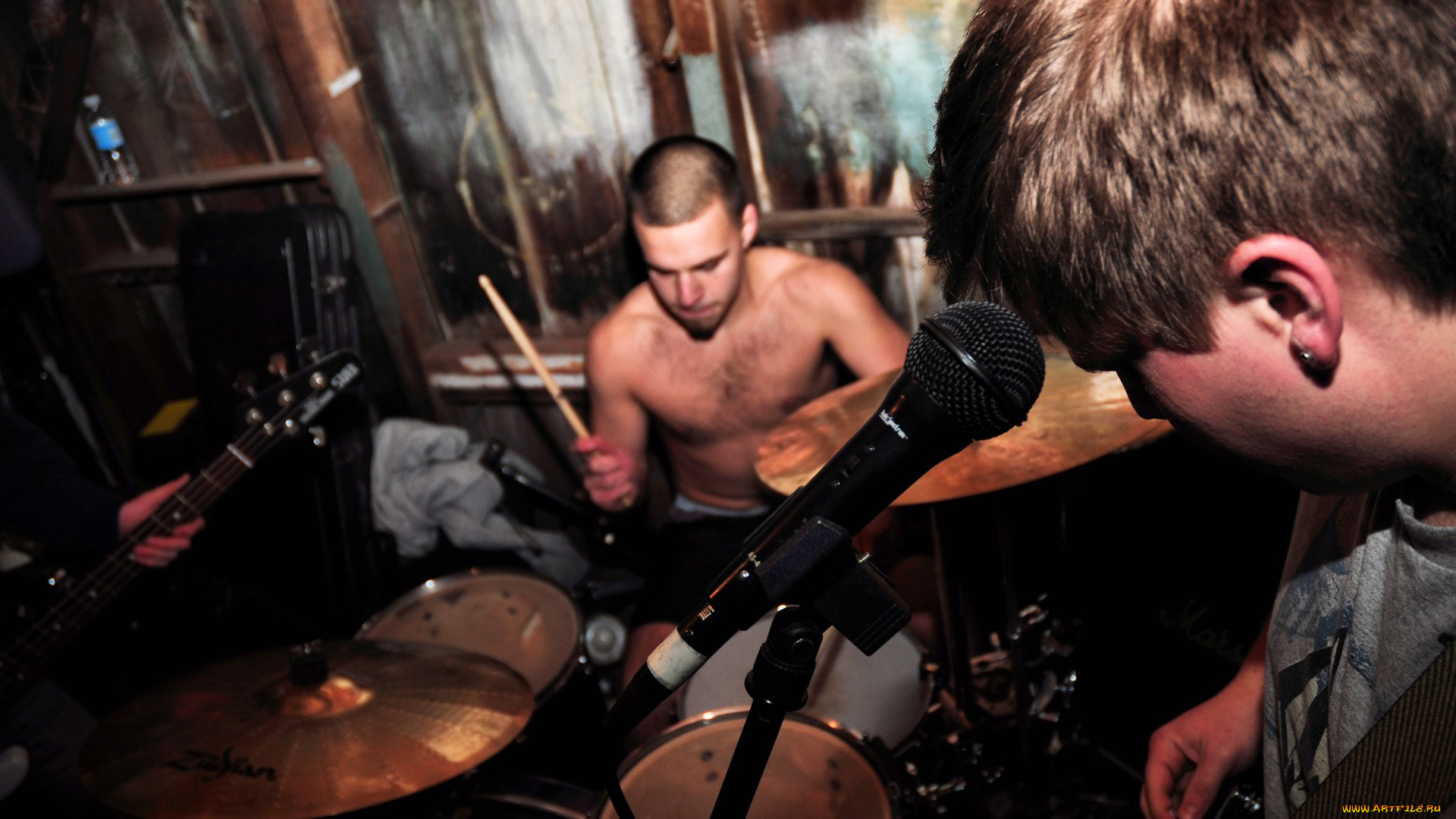 музыка, -временный, музыкант, группа, мужчина