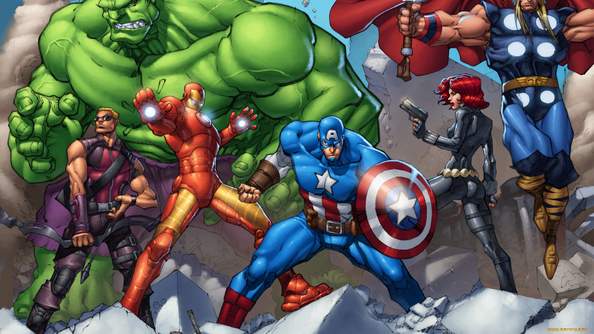 рисованное, комиксы, униформа, девушка, мужчины, фон