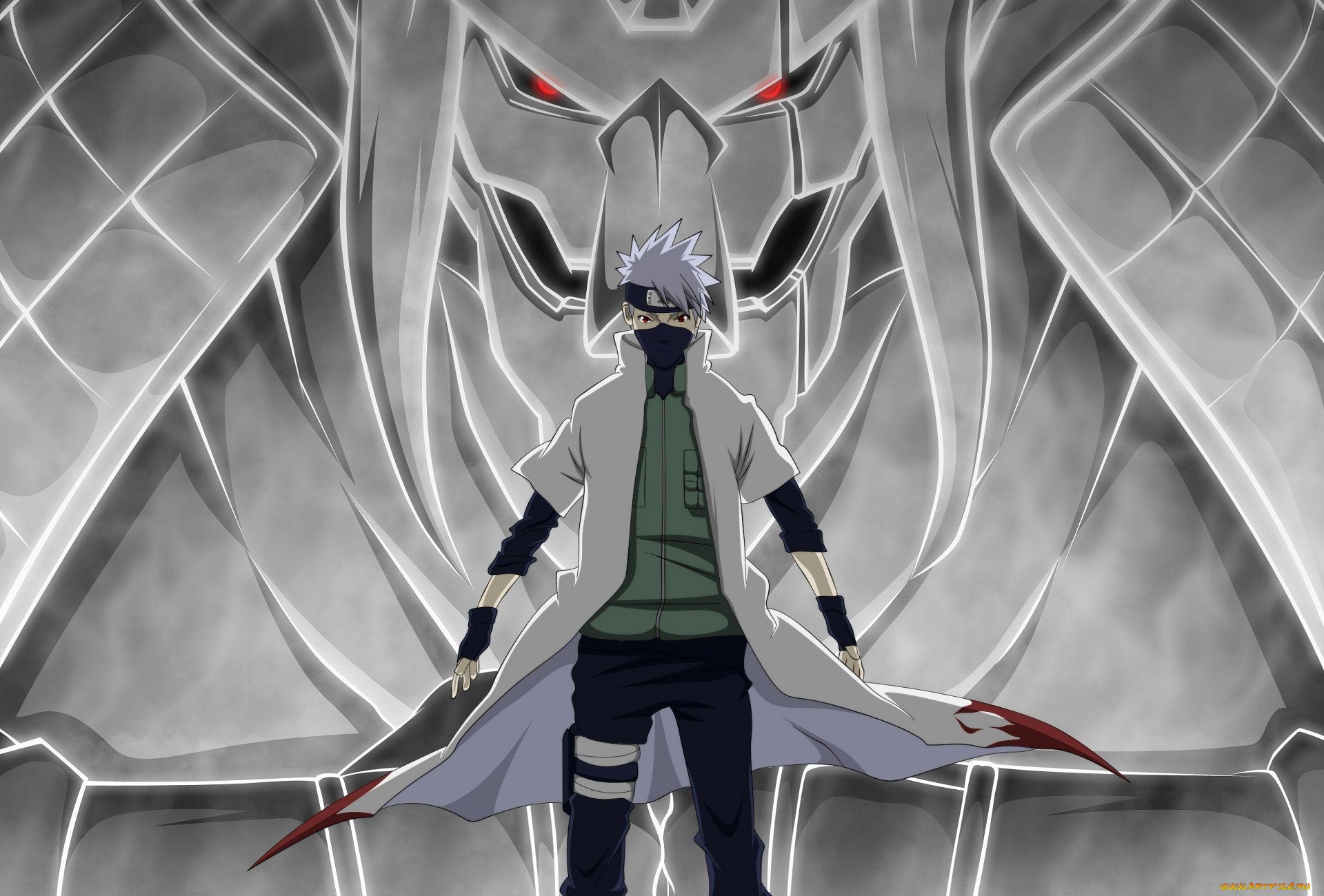 аниме, naruto, шиноби, хатаке, плащ, какаши