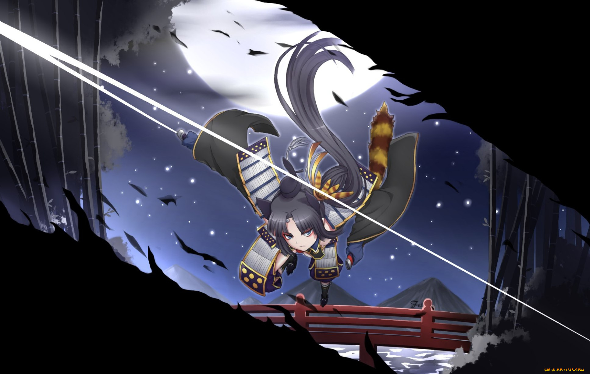 аниме, fate, stay, night, , grand, order, , apocrypha, девушка, мост, меч, луна