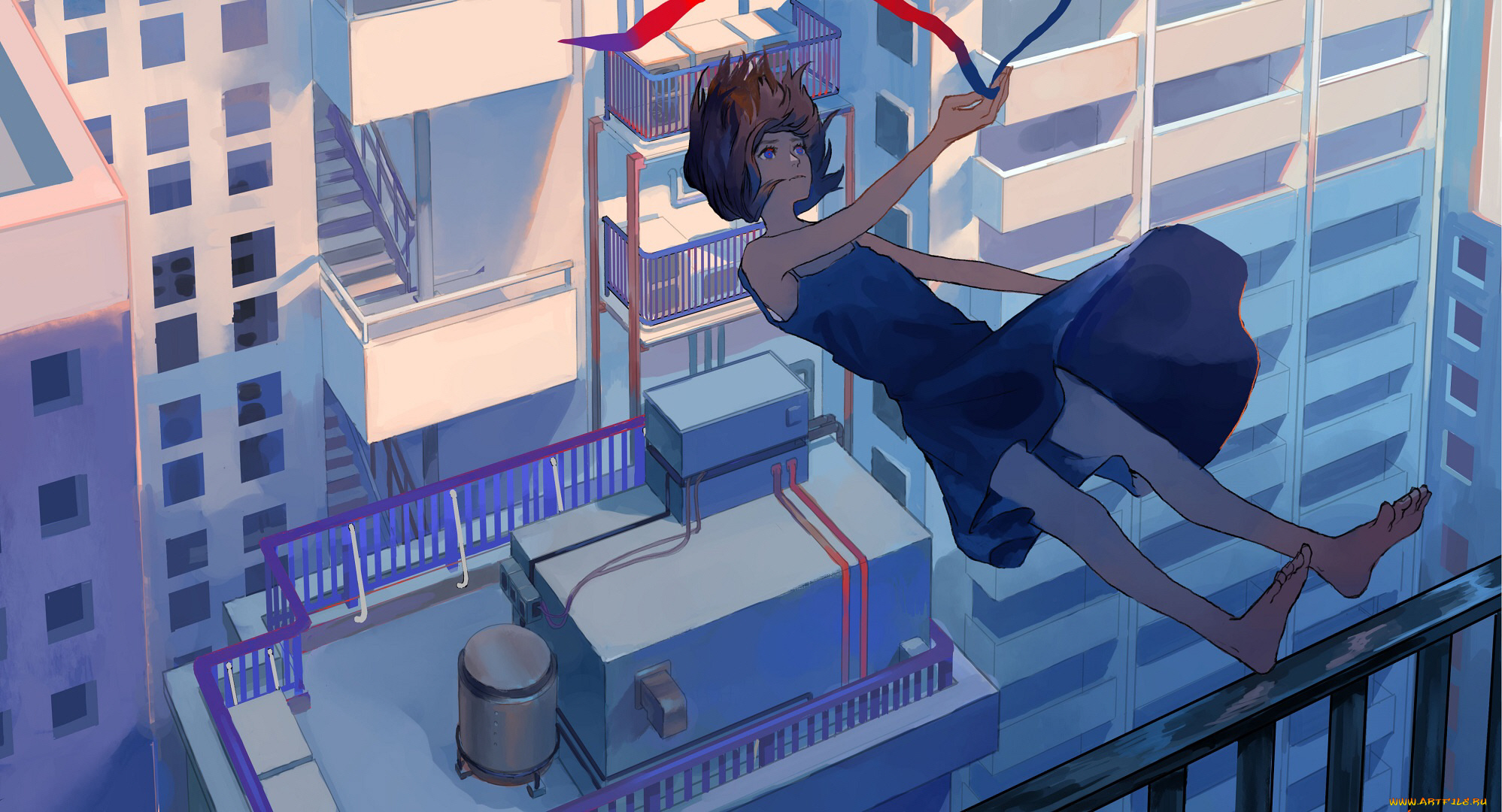 аниме, город, , улицы, , интерьер, , здания, девушка