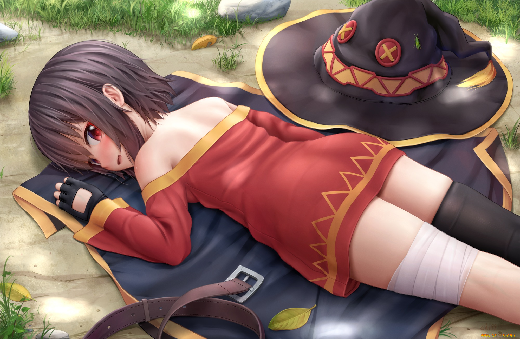 аниме, kono, subarashii, sekai, ni, shukufuku, wo, девушка, взгляд, фон