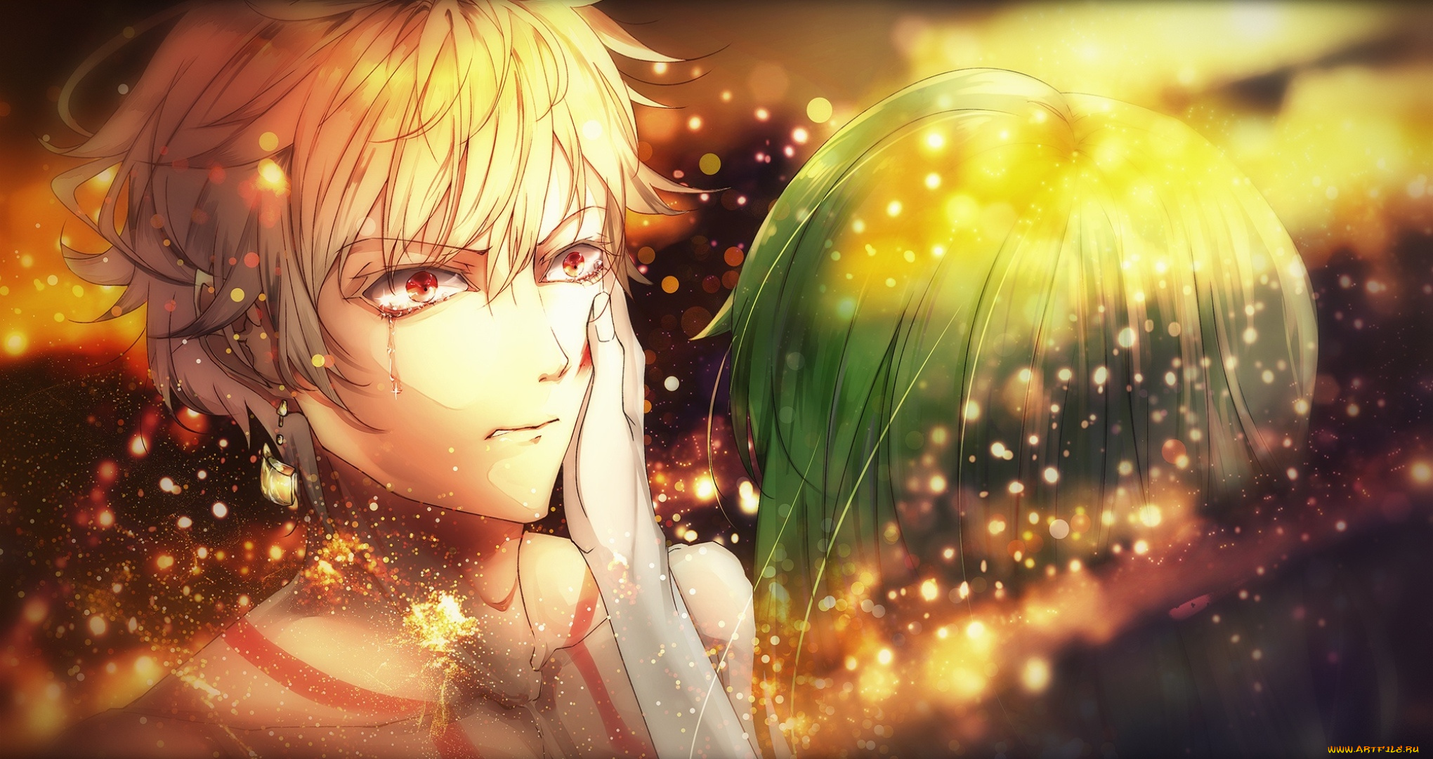 аниме, fate, stay, night, grand, order, слеза, утешение, лицо, парень