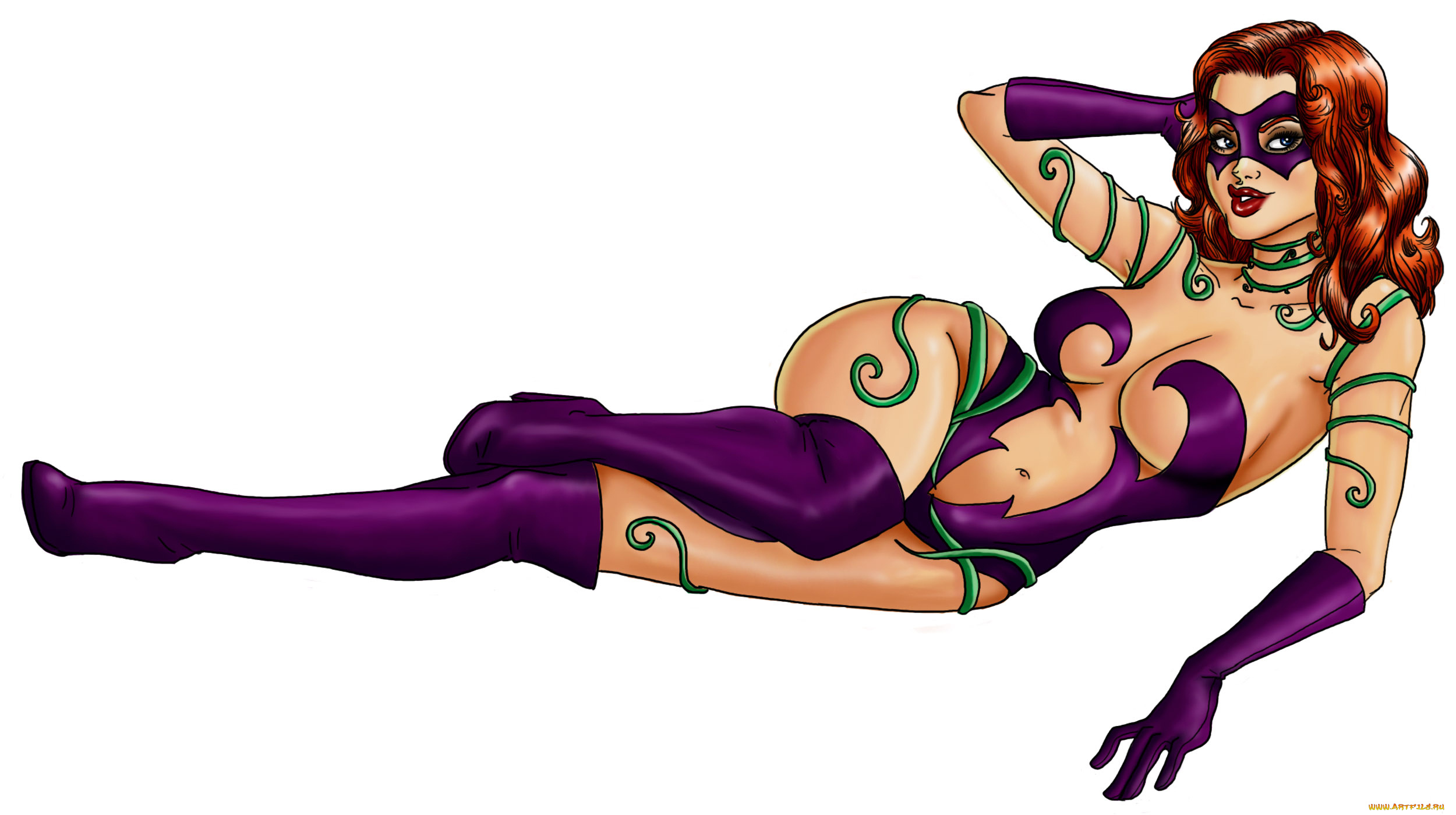 рисованное, комиксы, фон, девушка, взгляд, маска