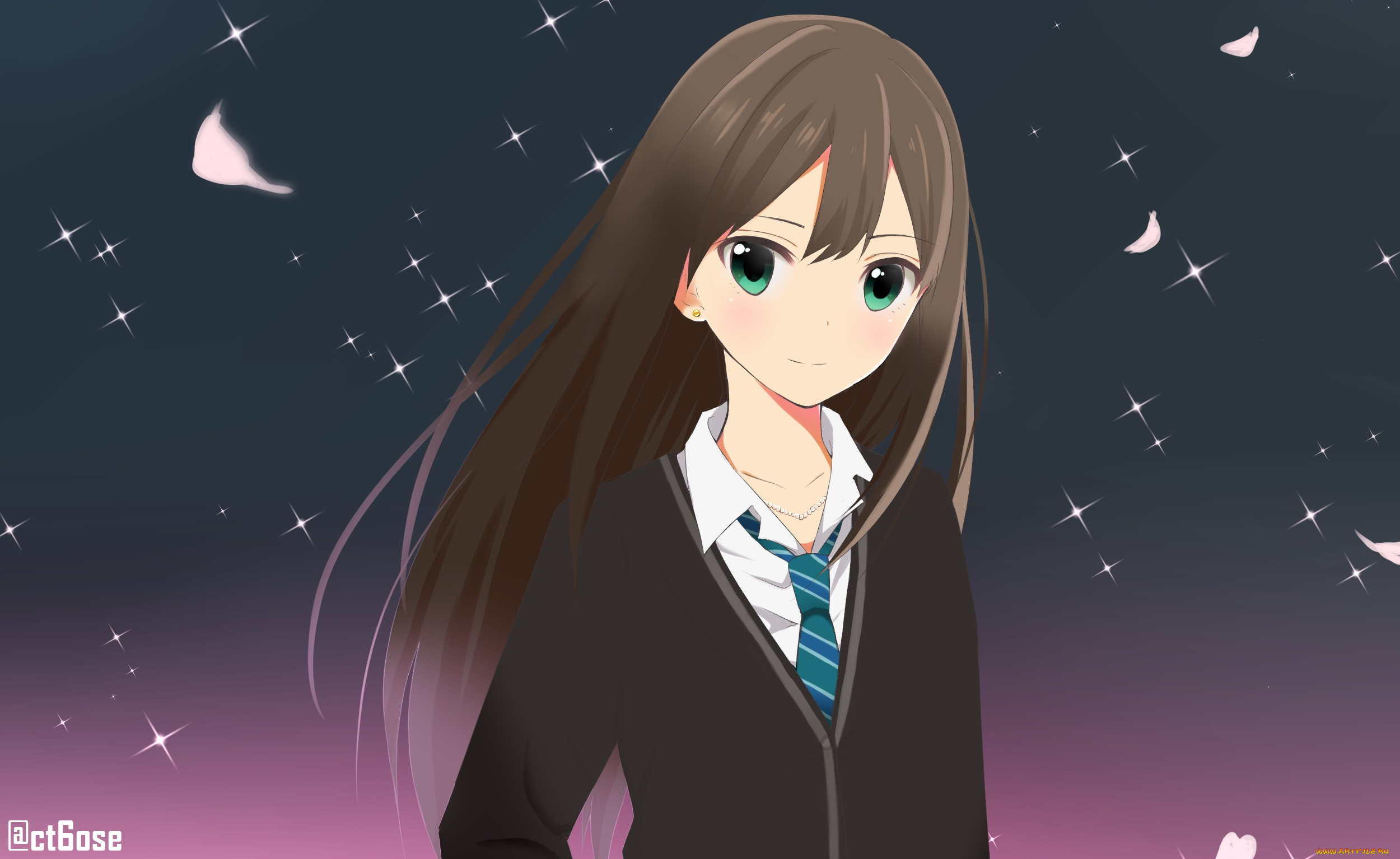 аниме, idolm@ster, фон, взгляд, девушка