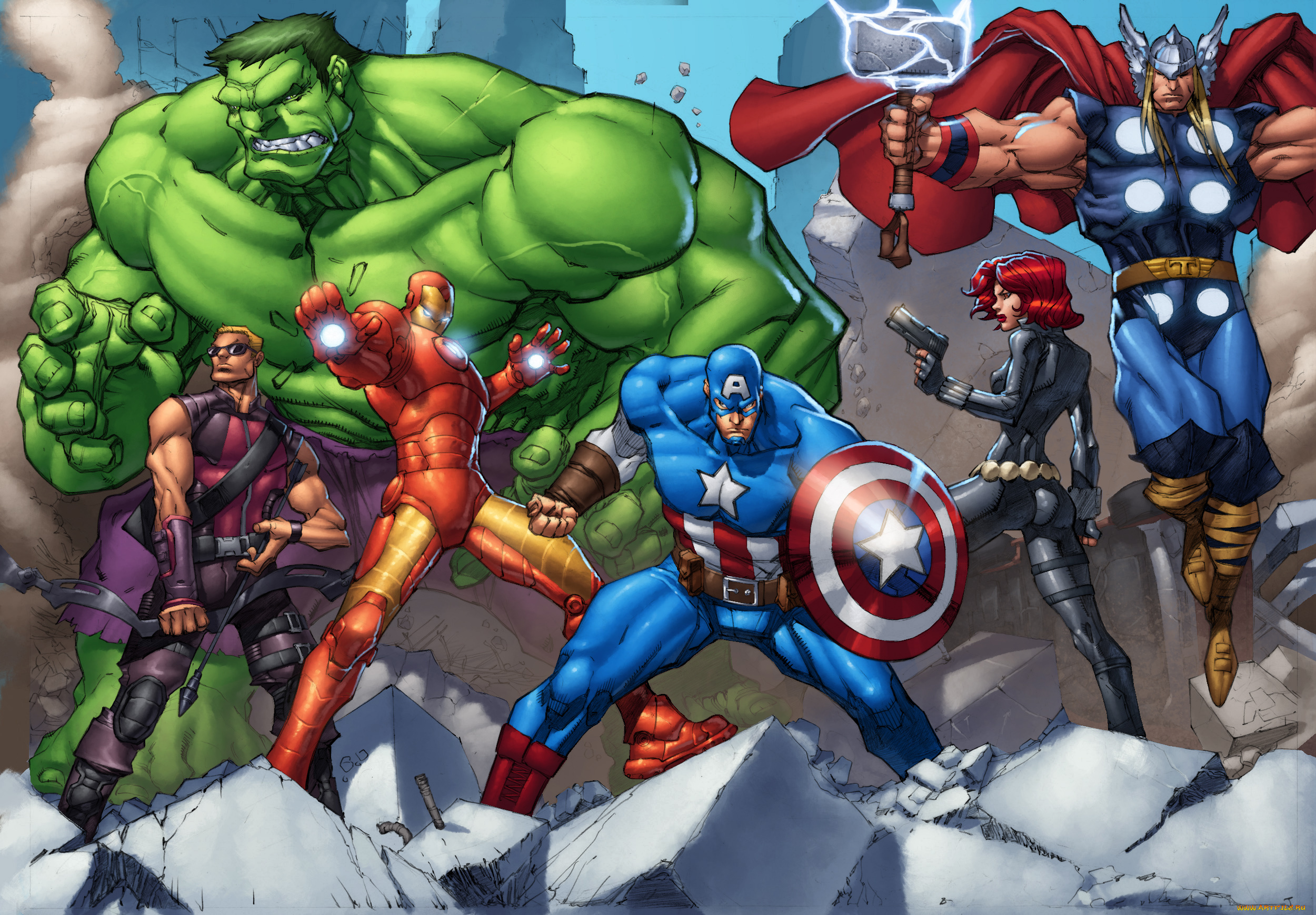 рисованное, комиксы, униформа, девушка, мужчины, фон