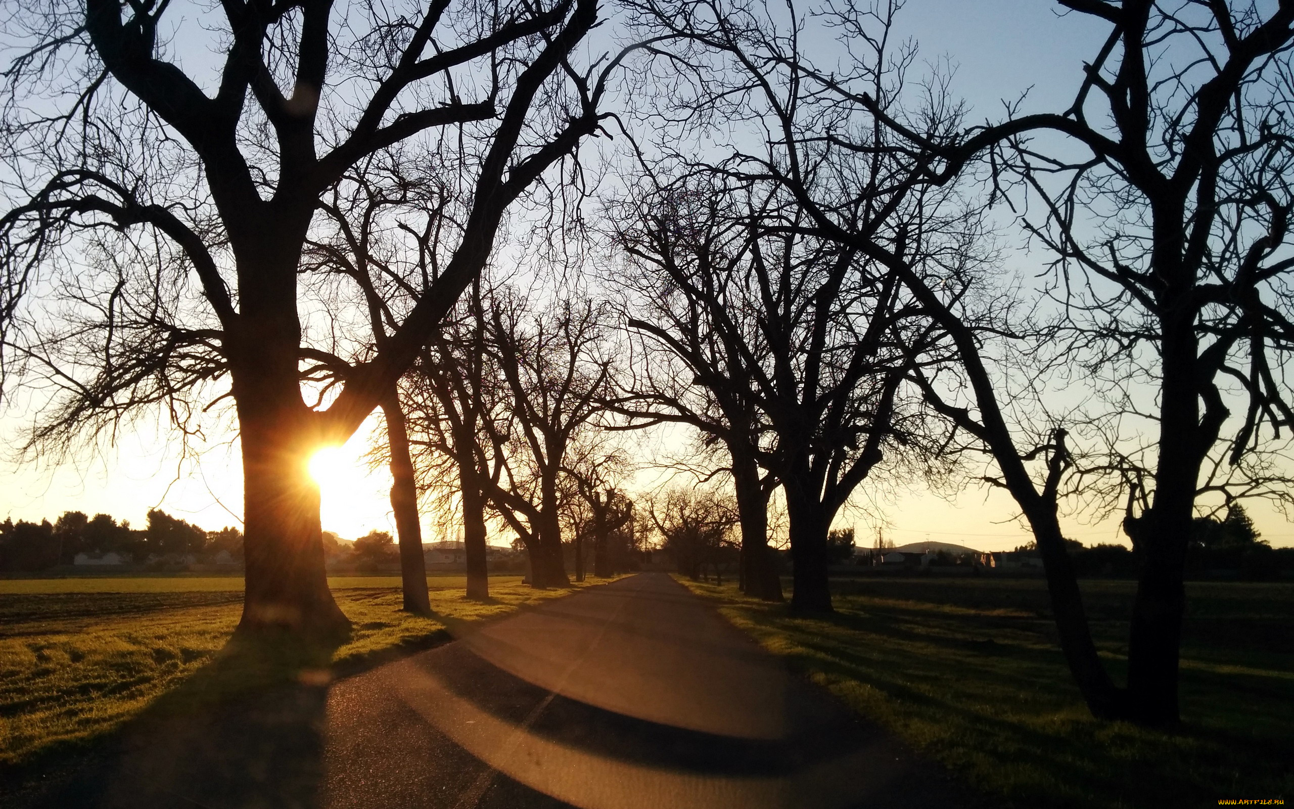 природа, дороги, закат, шоссе, дорога