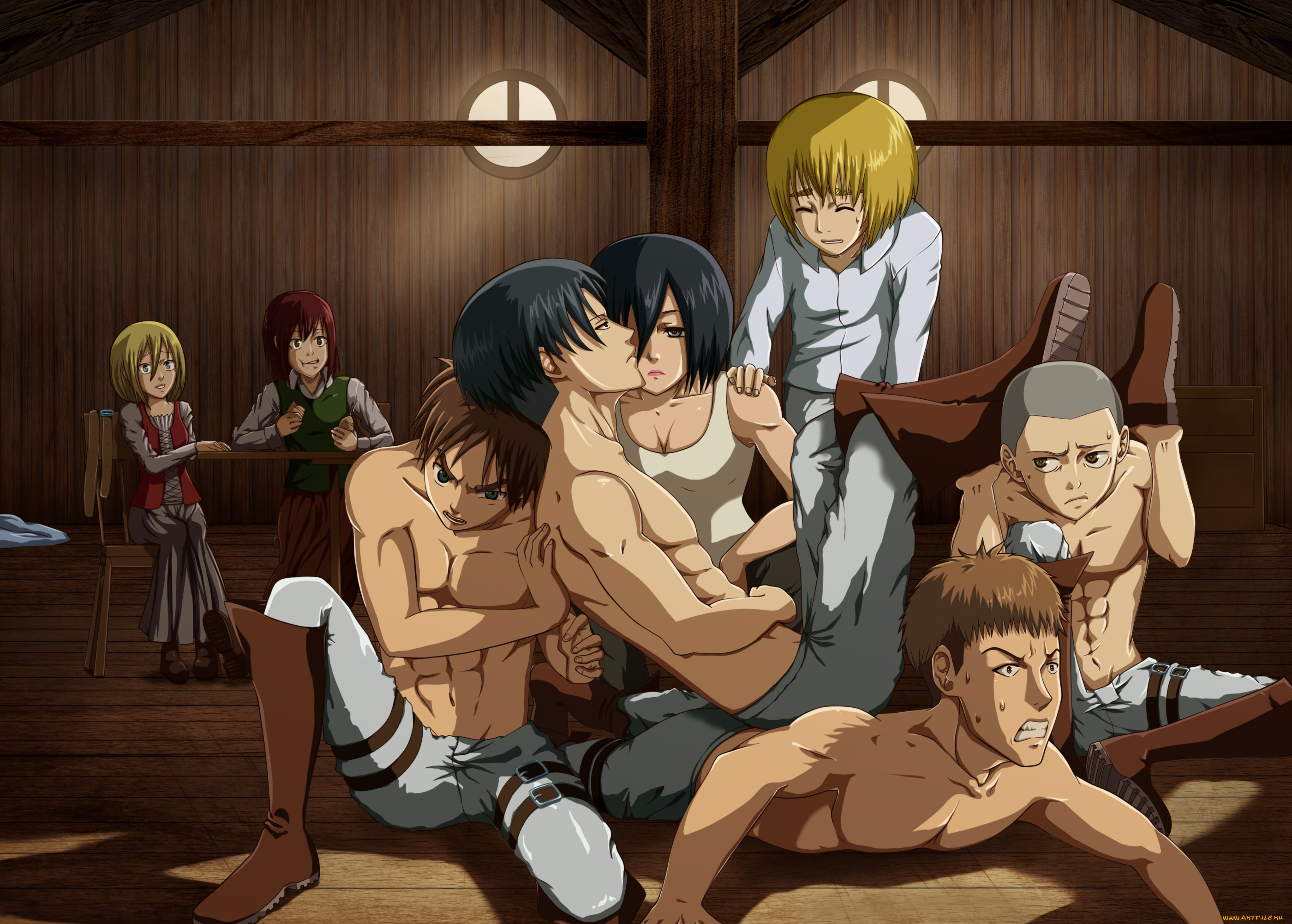 аниме, shingeki, no, kyojin, red, girl, anime, man, hair, asiatic, boy, redhead, brunette, blonde, asian, manga, oriental, thorax, attack, on, titan, chest, japonese, ackerman, shingeki, no, kyojin, mikasa