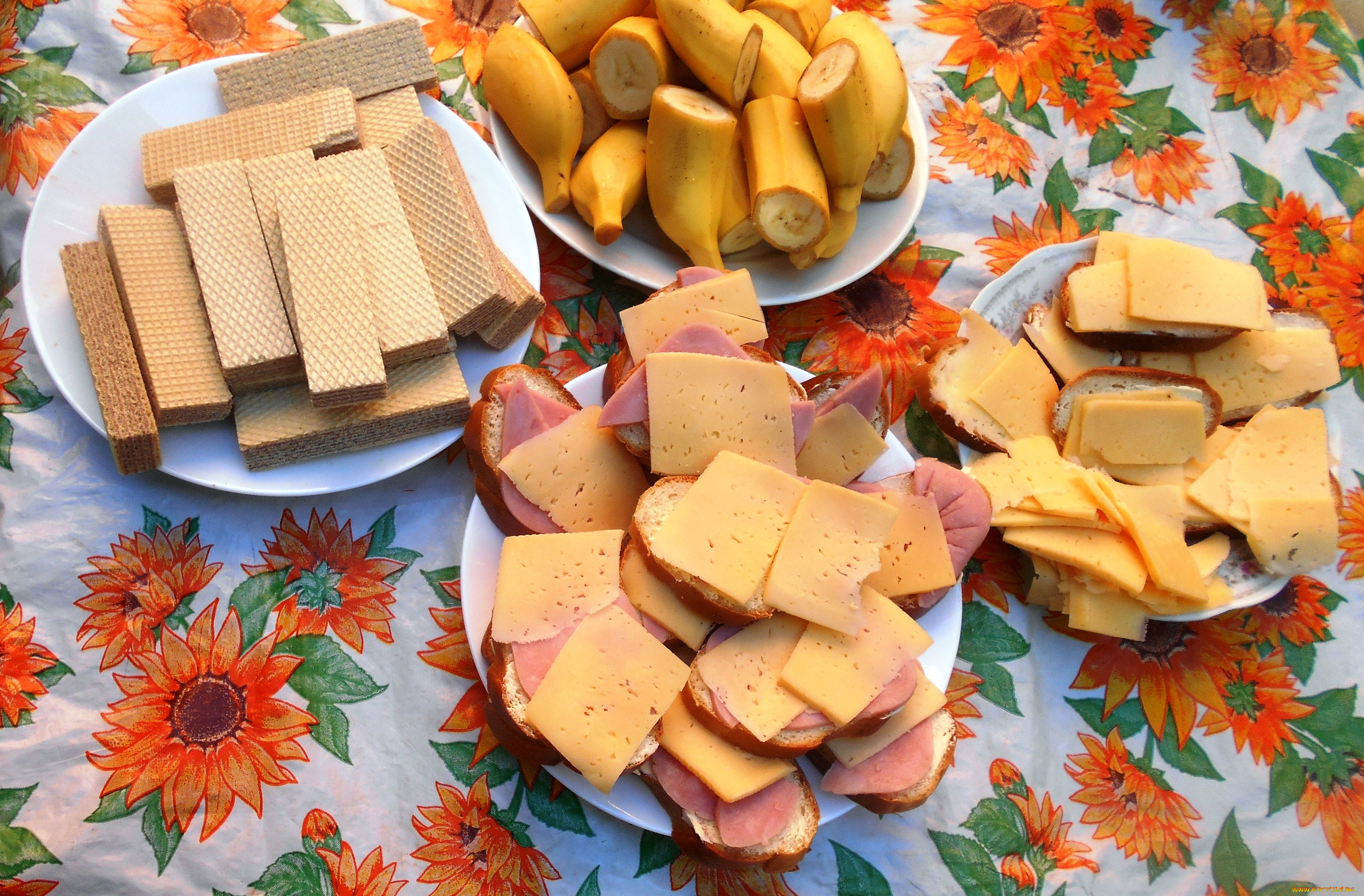 еда, бутерброды, , гамбургеры, , канапе, сыр, хлеб, колбаса, вафли, бананы