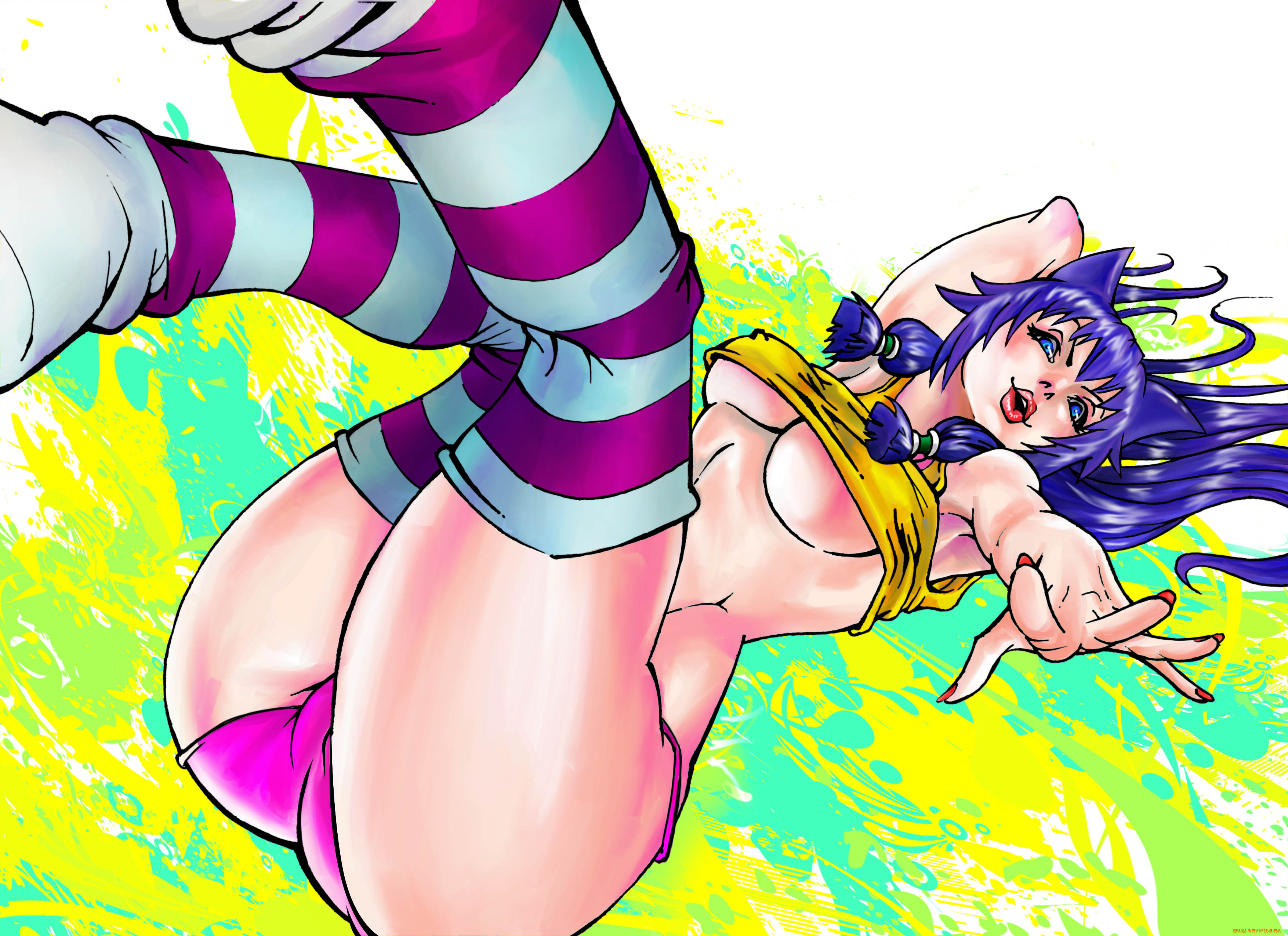 аниме, животные, , существа, девушка, взгляд, фон