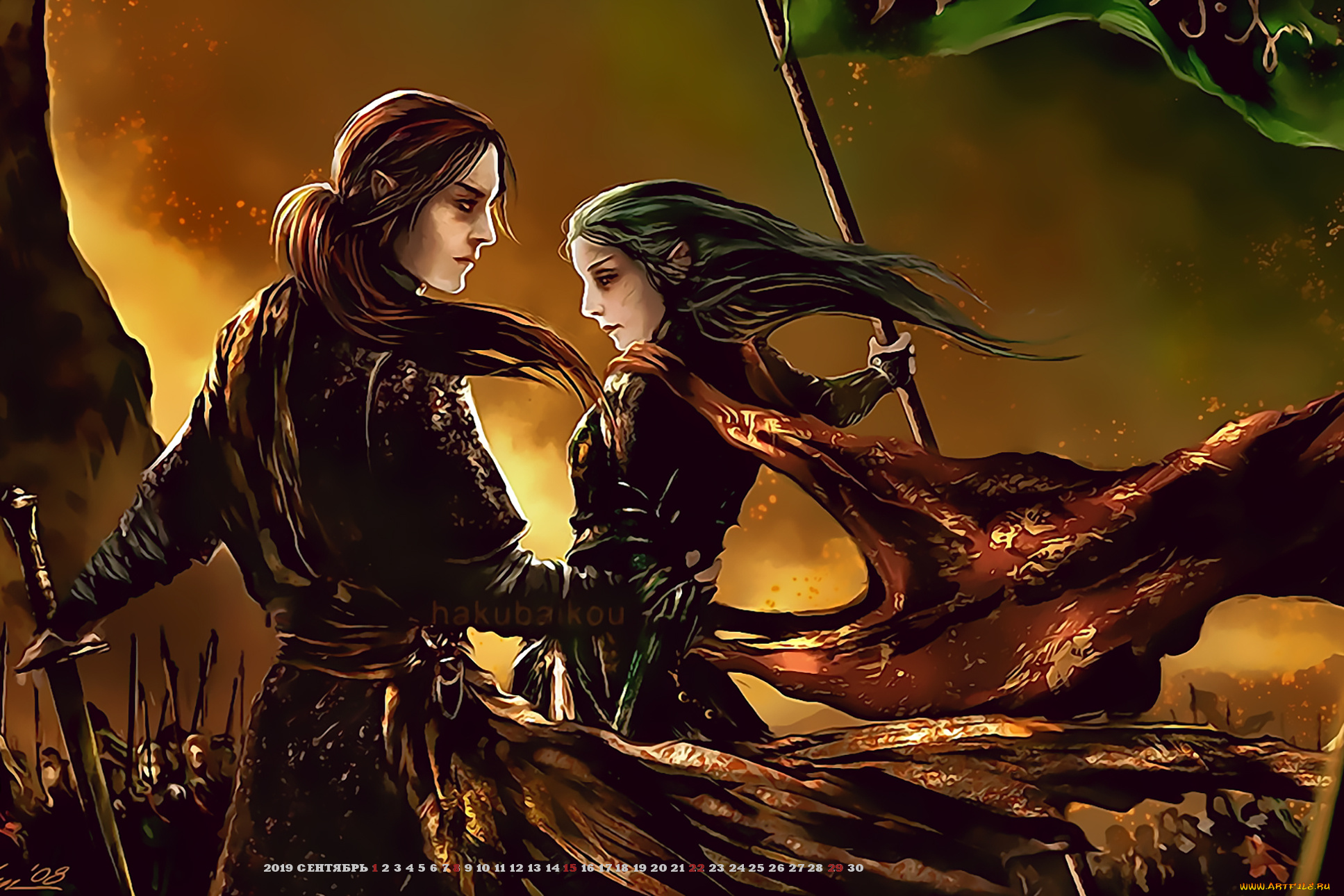 календари, фэнтези, девушка, войско, calendar, 2019, стяг, воительница