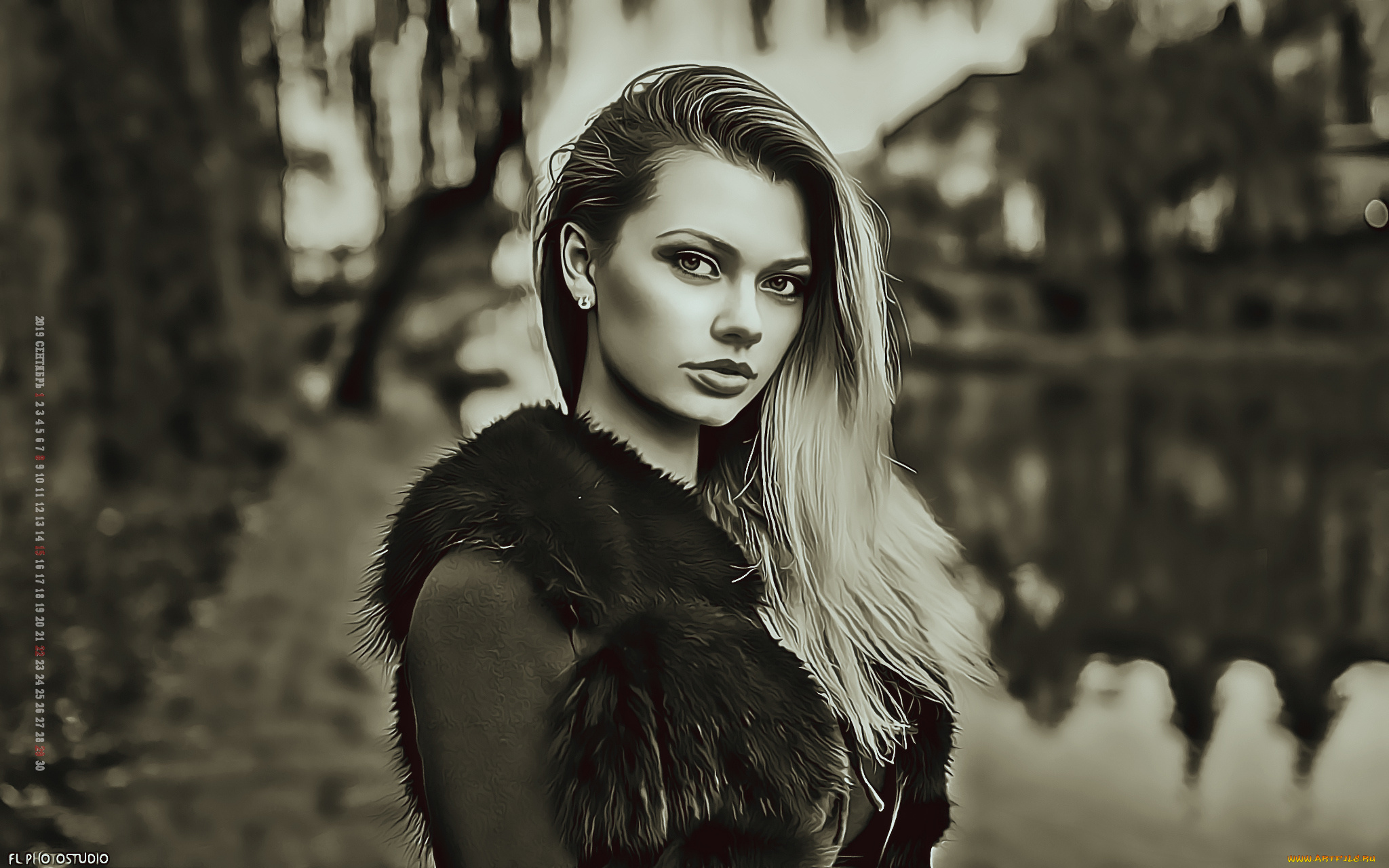 календари, компьютерный, дизайн, calendar, женщина, взгляд, девушка, водоем, 2019