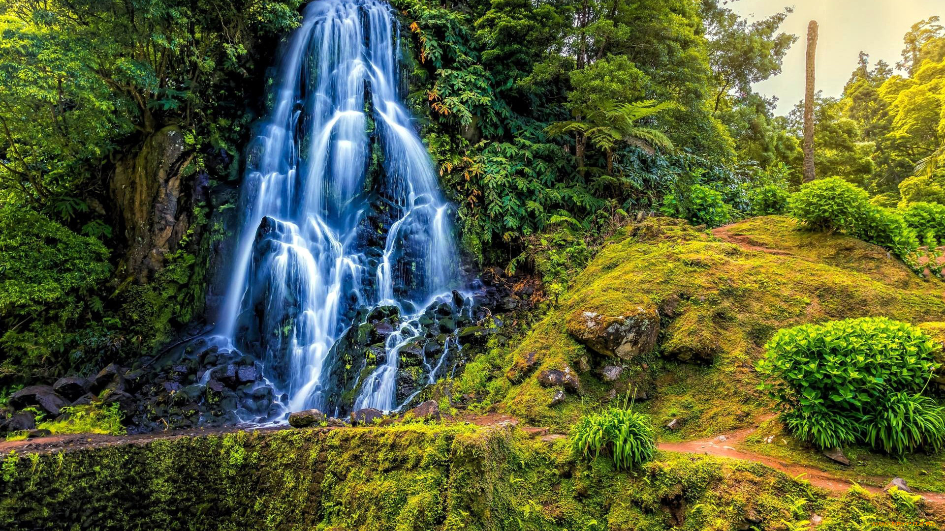 природа, водопады, поток, водопад, вода