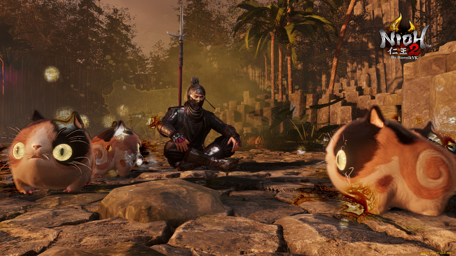 nioh, 2, видео, игры, nioh, 2, коты, котики, данзо