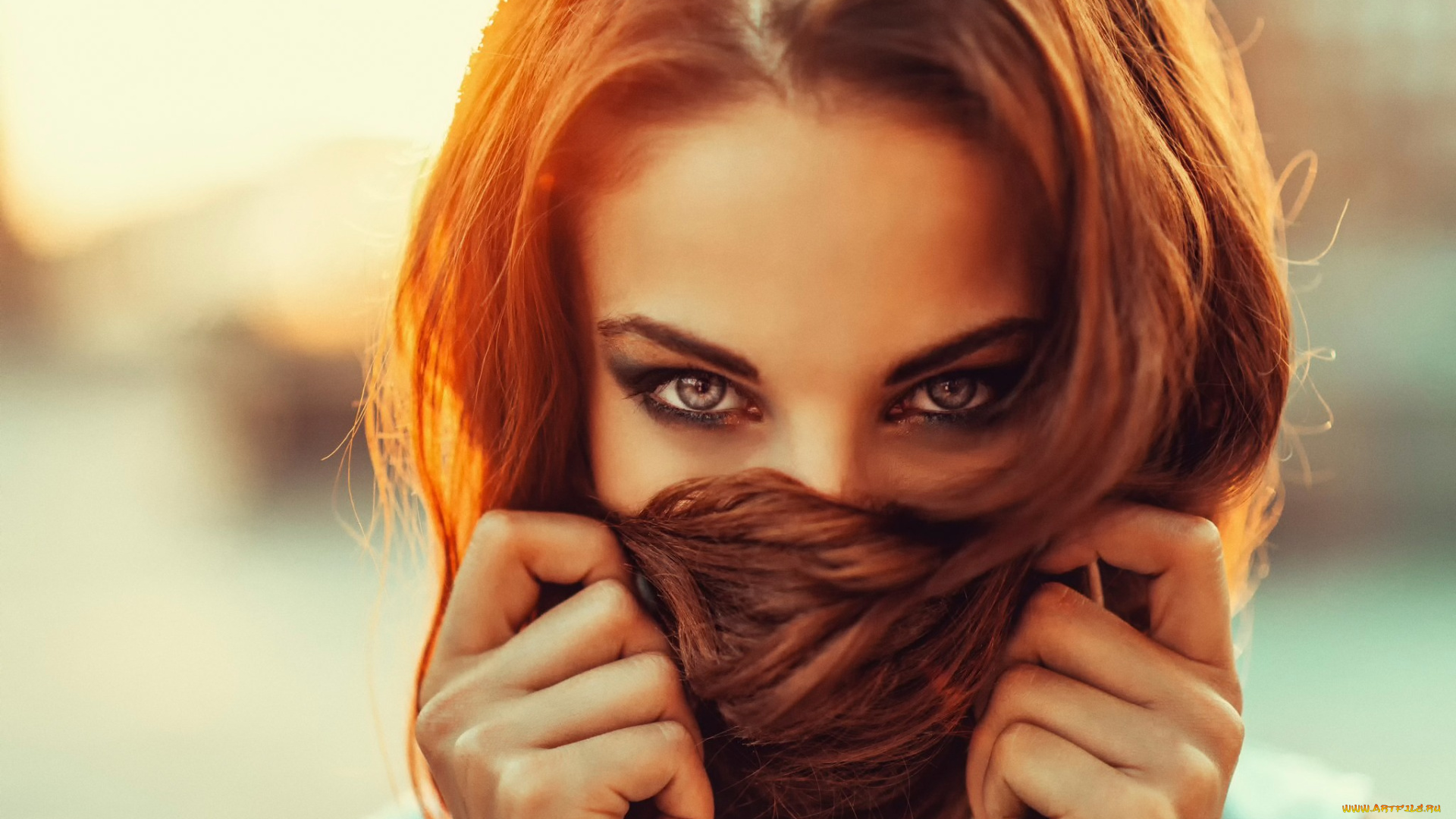 разное, глаза, рыжие, волосы, взгляд