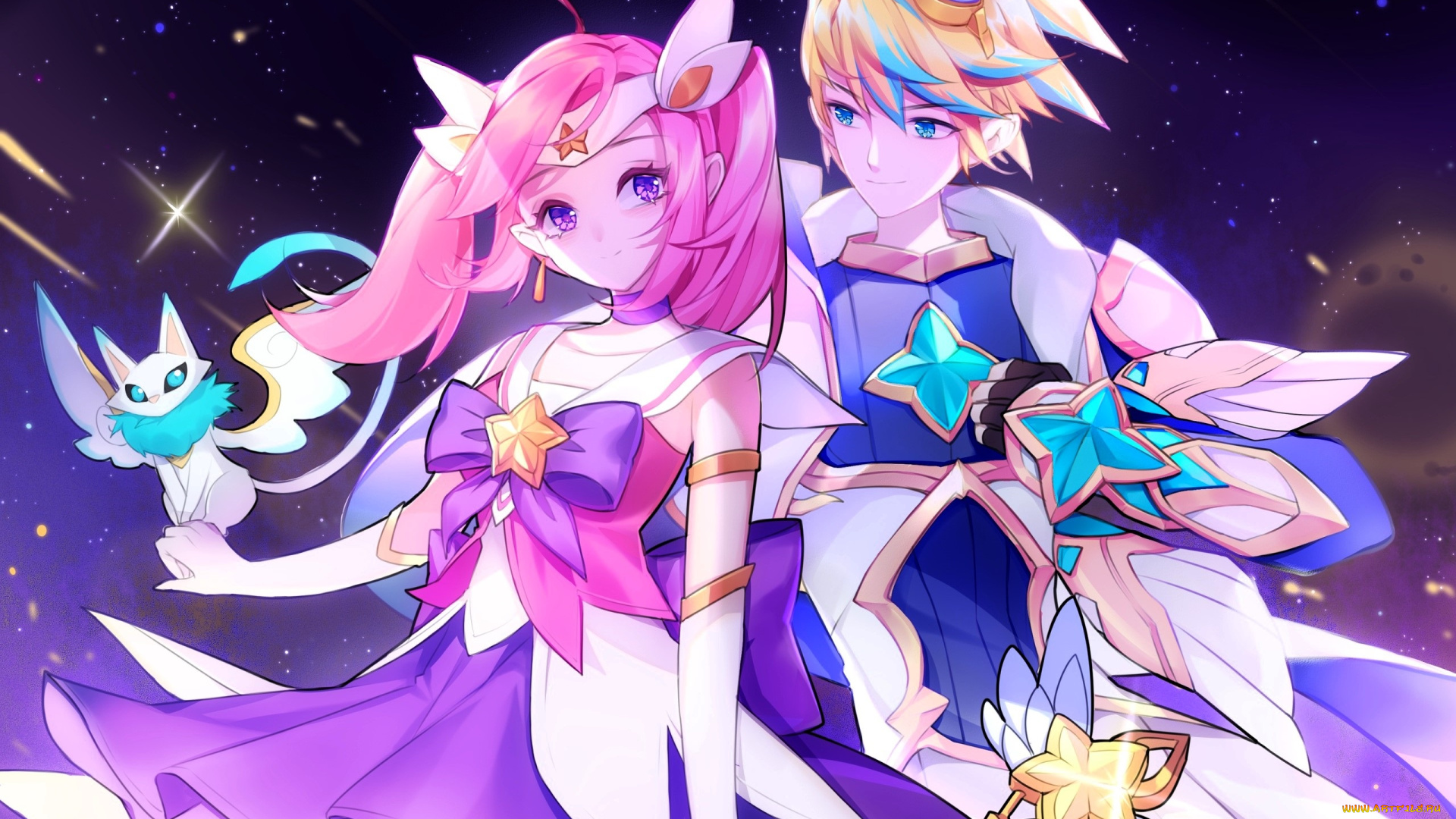 видео, игры, league, of, legends, пара, звезды