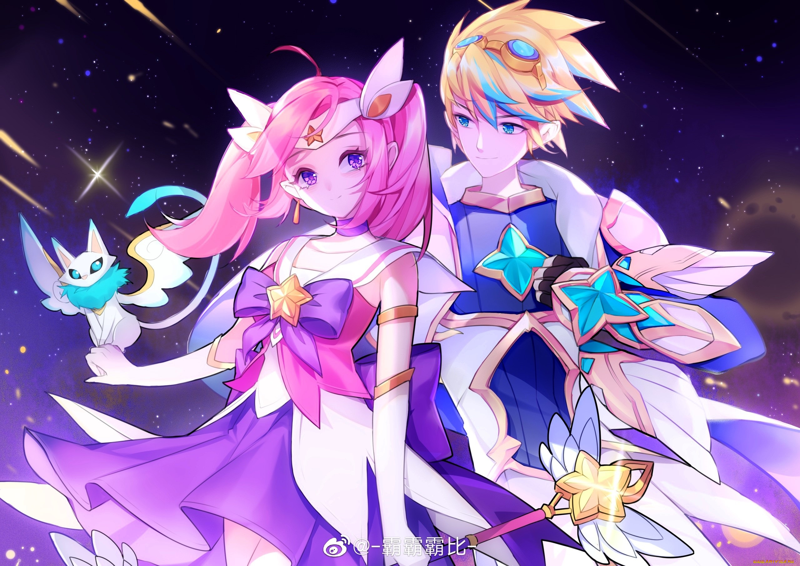 видео, игры, league, of, legends, пара, звезды