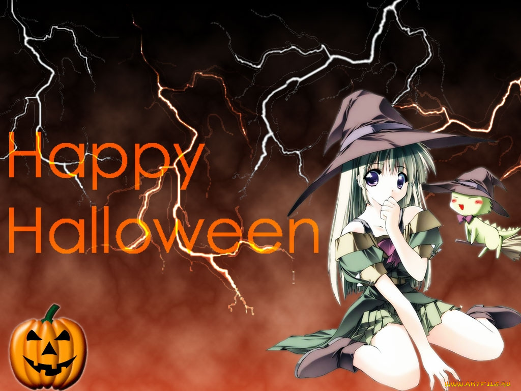 аниме, halloween, magic