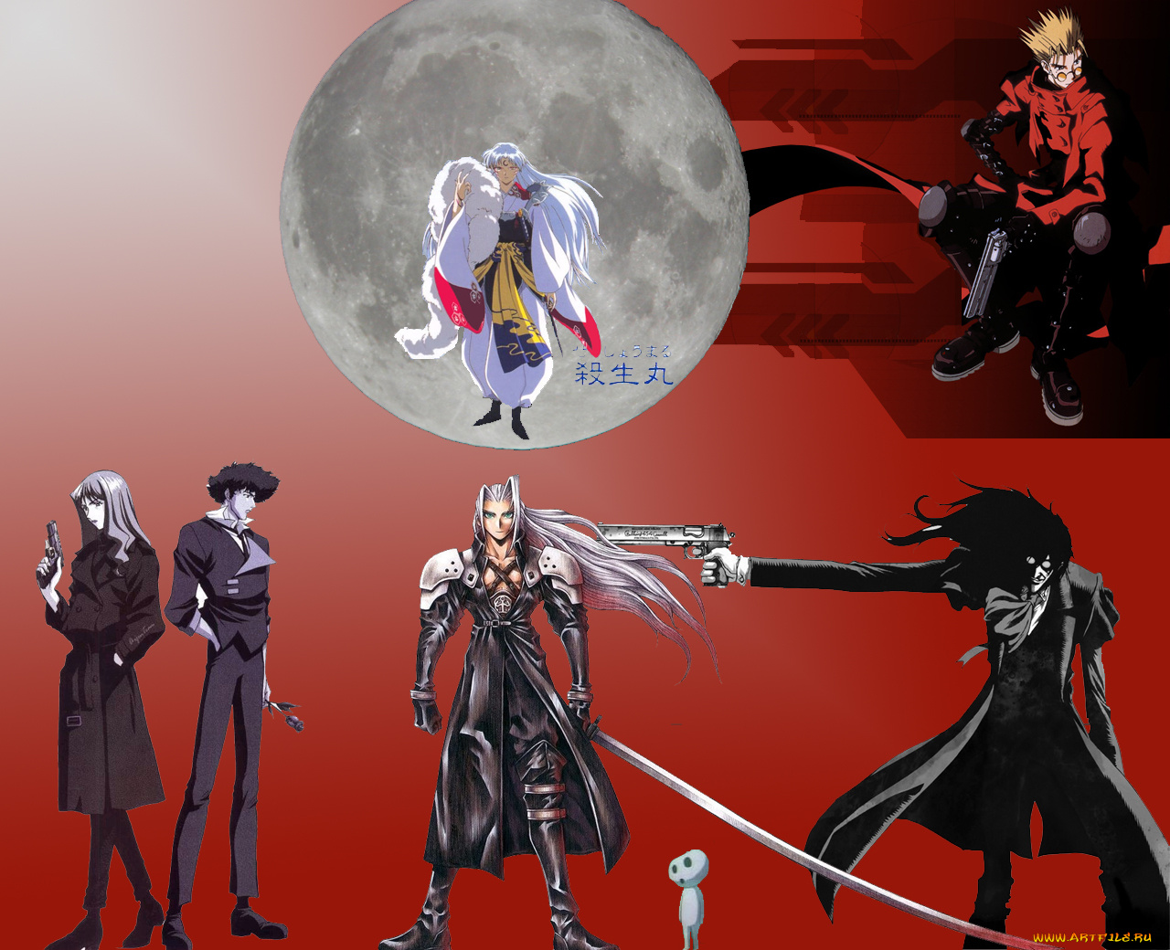 аниме, weapon, blood, technology