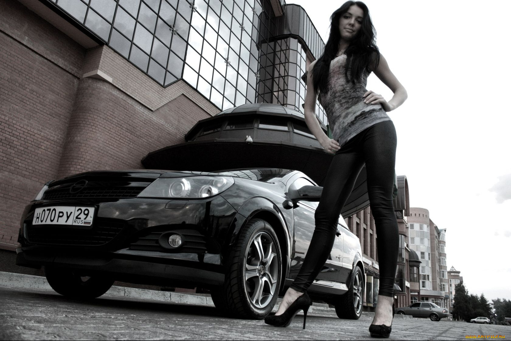 автомобили, авто, девушками, город, opel