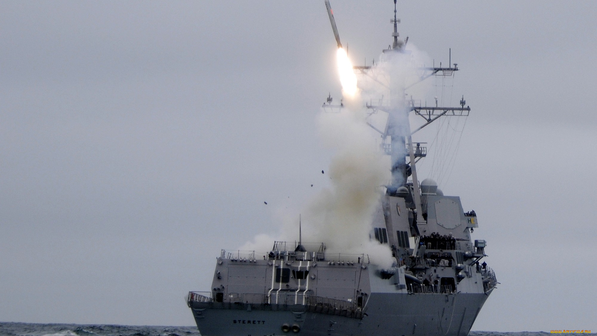 корабли, другое, военный, выстрел, ракета