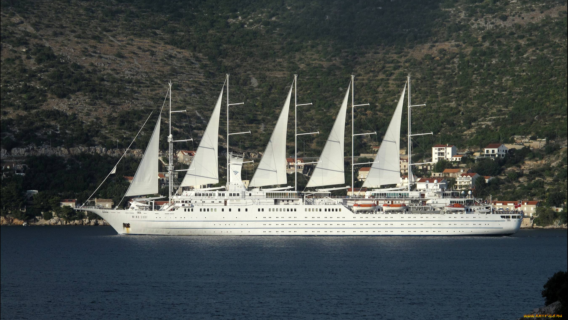 корабли, парусники, паруса, красавец