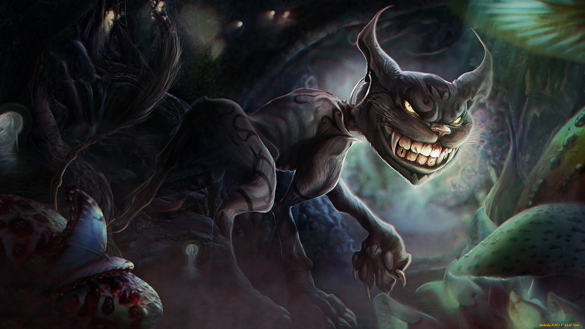 фэнтези, существа, хвост, бабочка, серьга, клыки, alice:, madness, returns