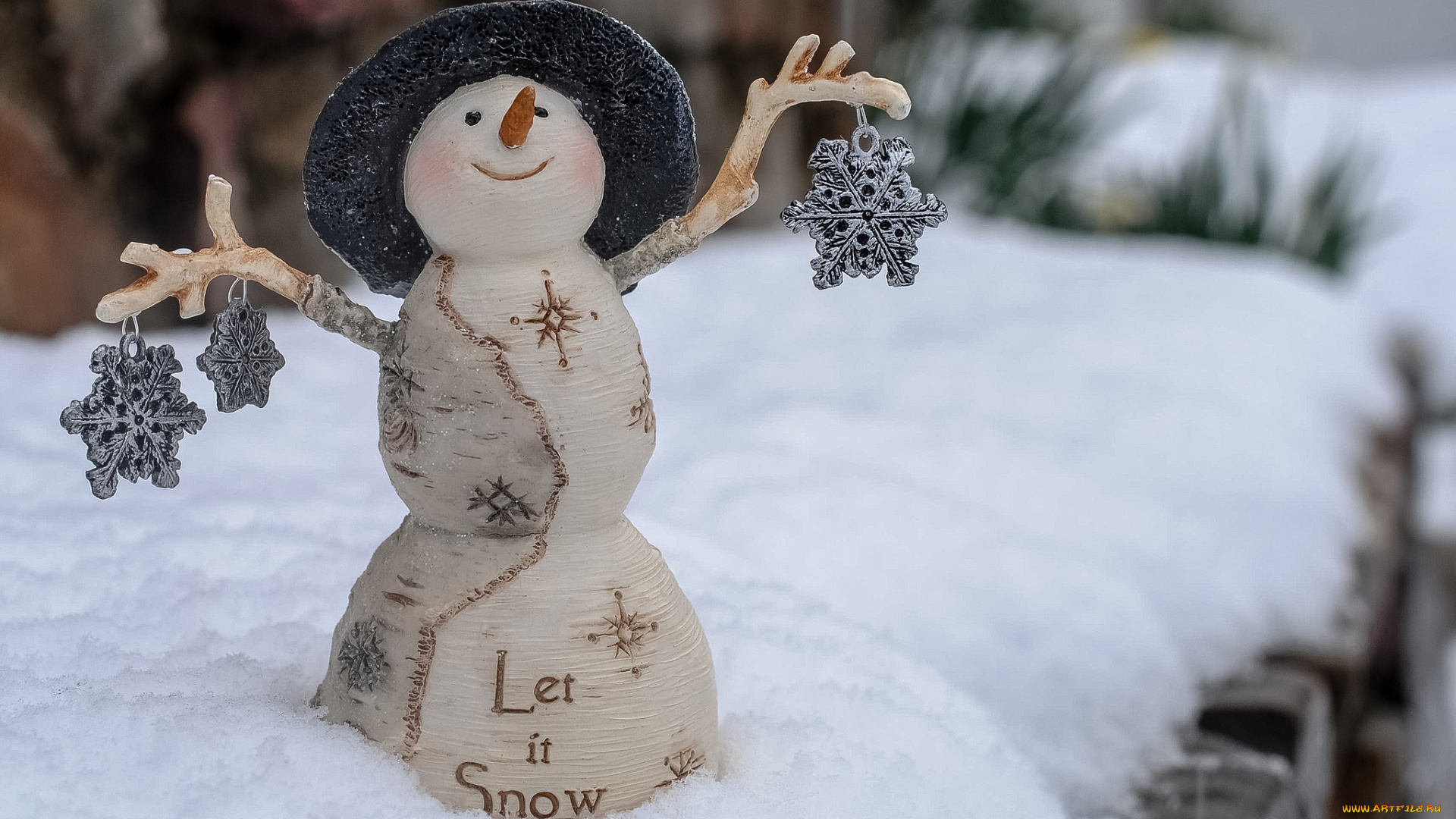праздничные, снеговики, настроение, снег, снежинки