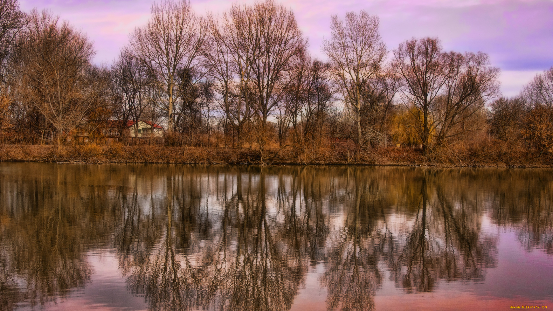 природа, реки, озера, осень, река, деревья, отражение