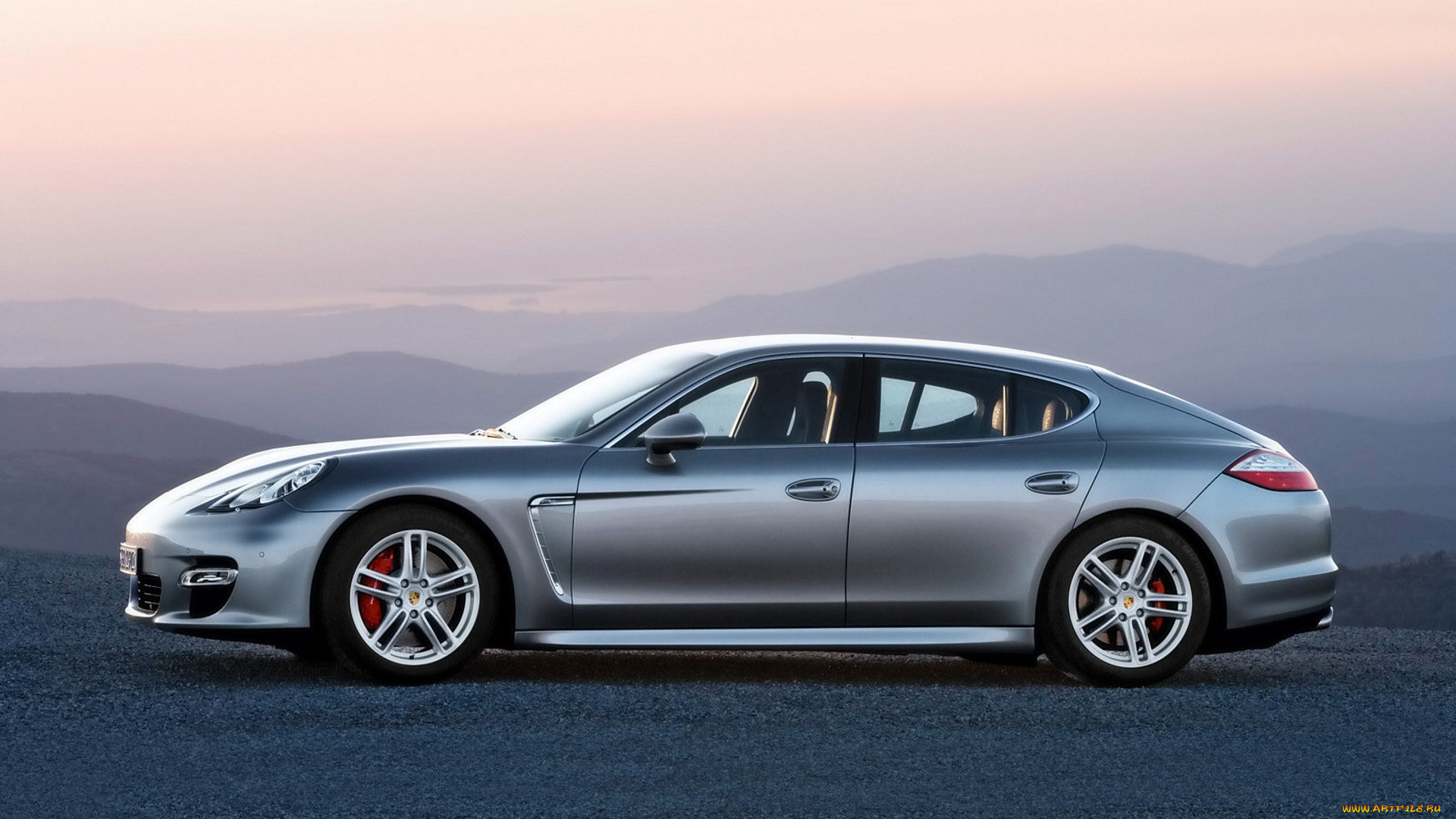 автомобили, porsche, горы, туман, серебристый, порше, panamera