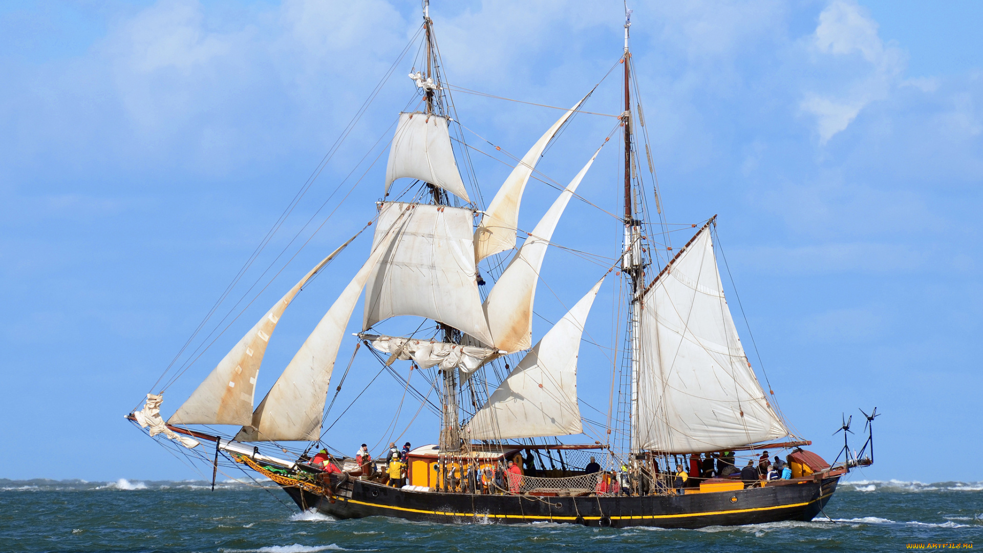 корабли, парусники, паруса, мачты