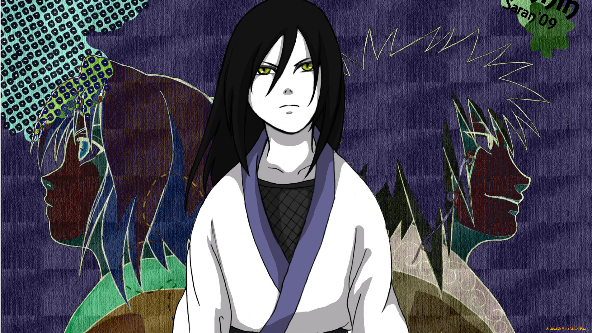 разное, арты, орочимару, арт, наруто