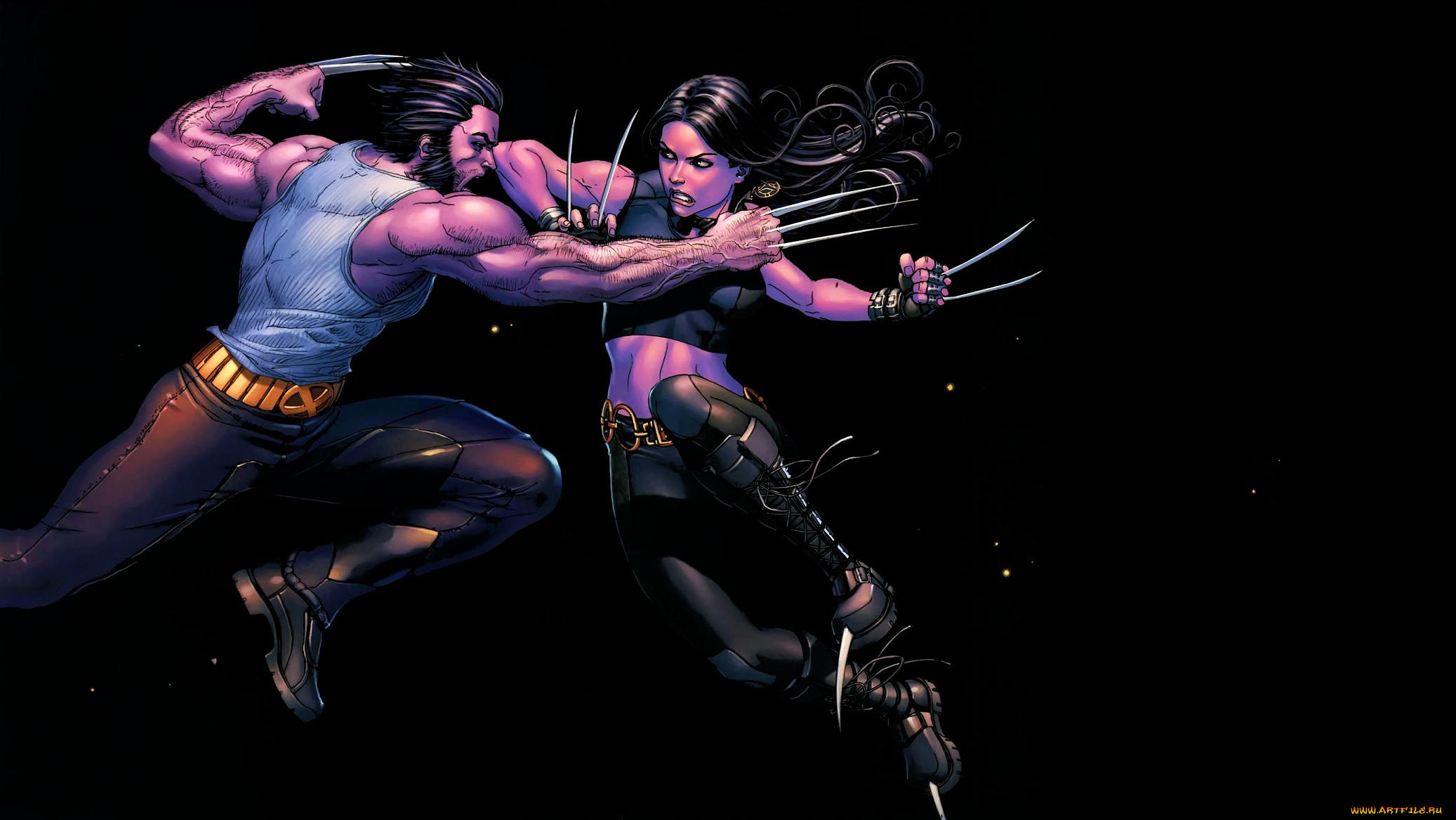 рисованное, комиксы, лора, кинни, laura, kinney, икс-23, x-23, логан, weapon, x, оружие, икс, wolverine, росомаха, logan, комикс, x-men, люди, marvel, art, драка, бой, fight, comics, рисунок, арт