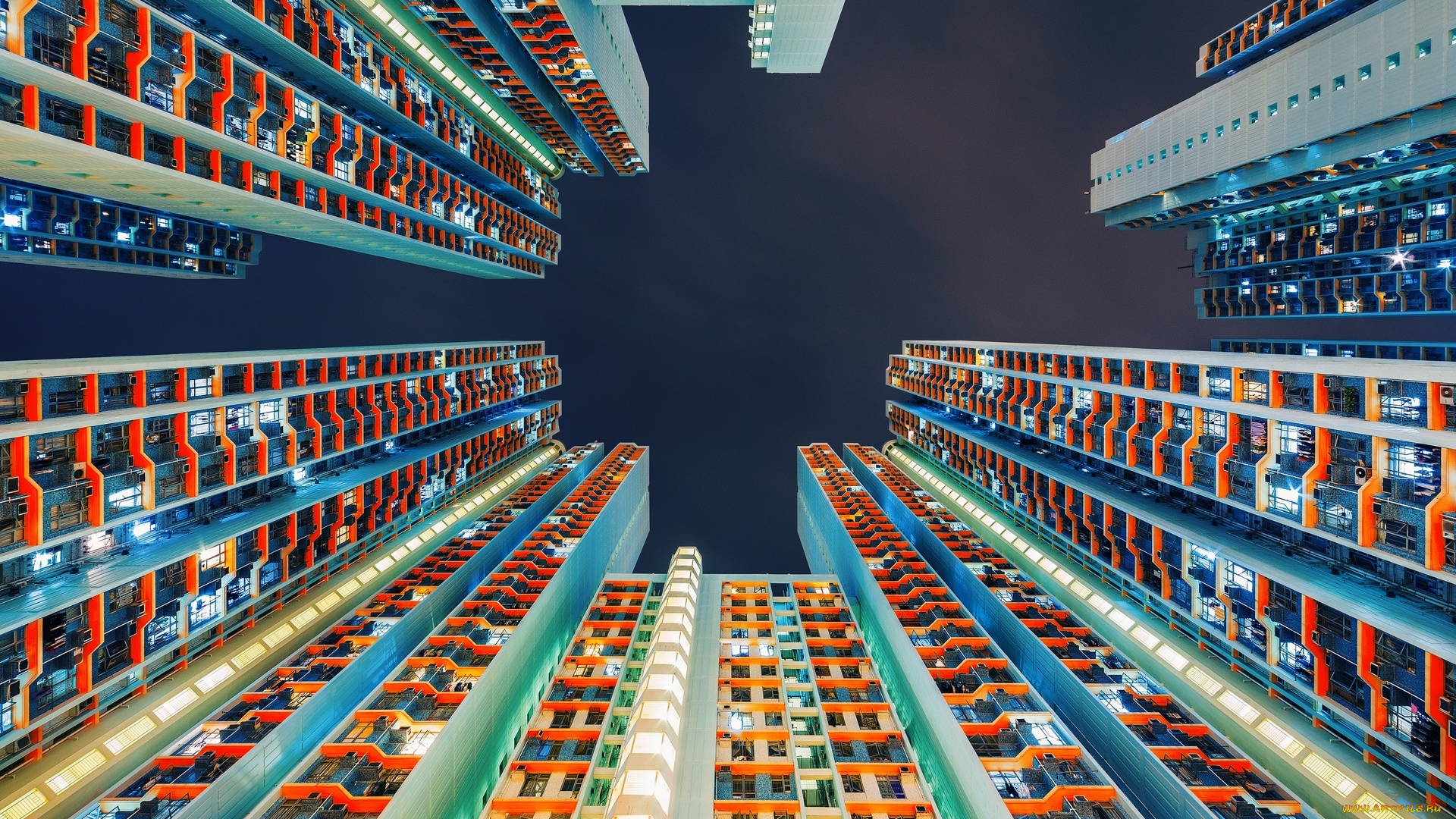 города, гонконг, , китай, ракурс, дома, небоскребы, здания