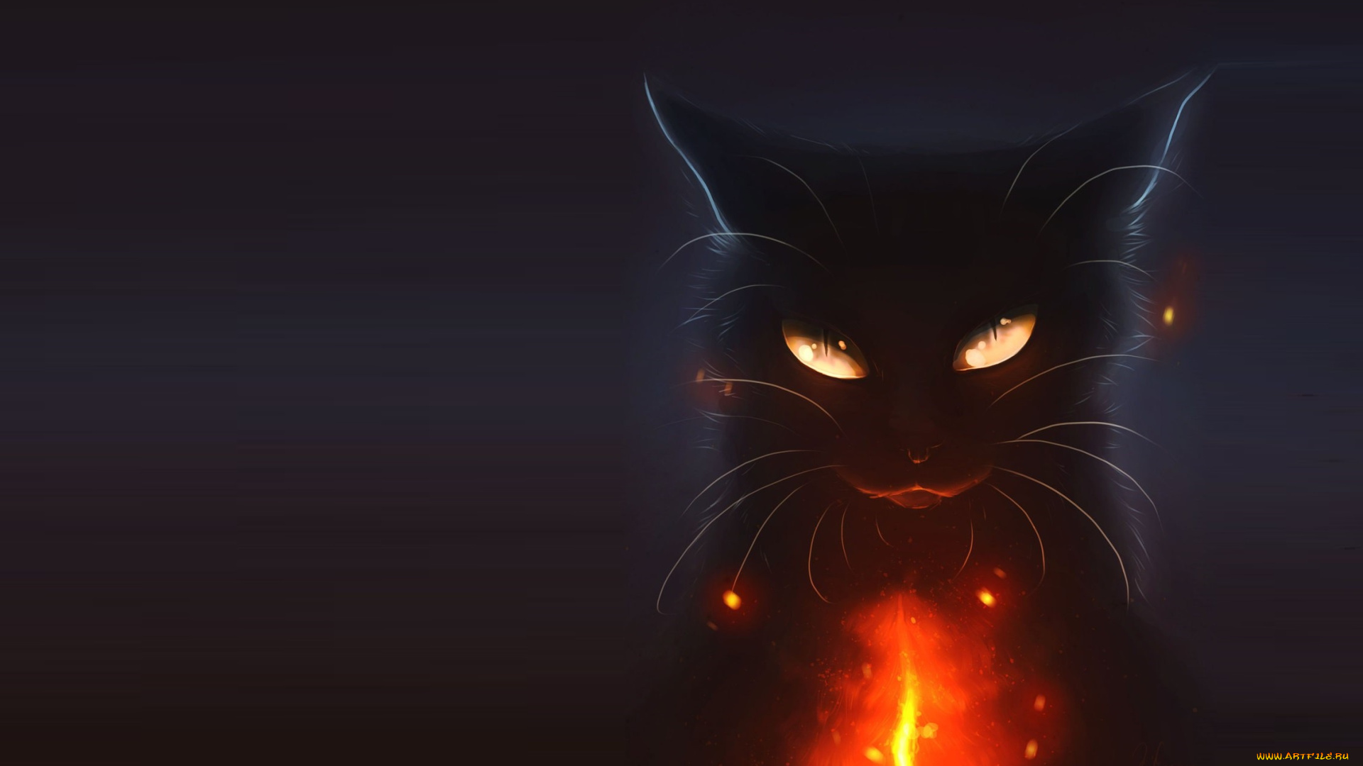 рисованное, животные, , коты, праздник, хэллоуин, арт, кошка, ночь