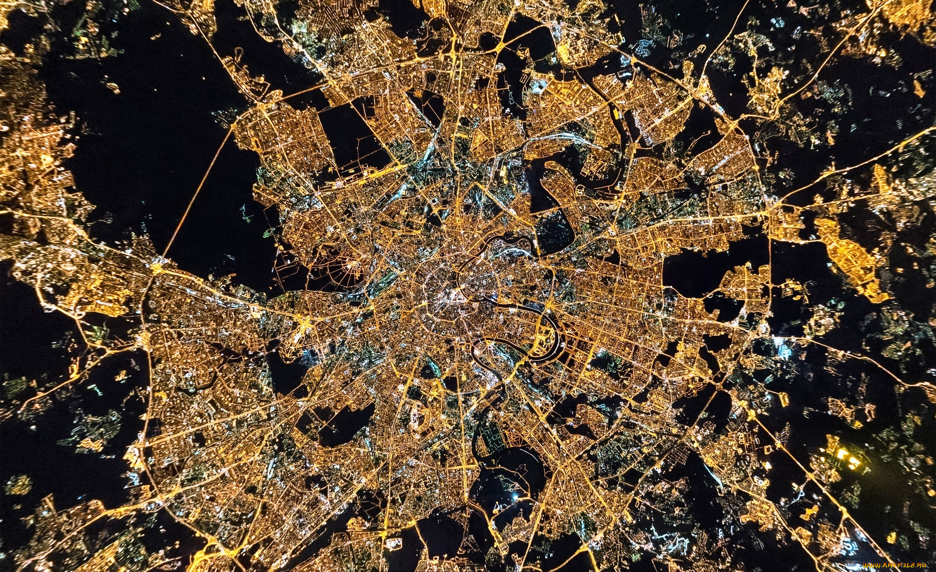 города, москва, , россия, город, панорама, огни, ночь