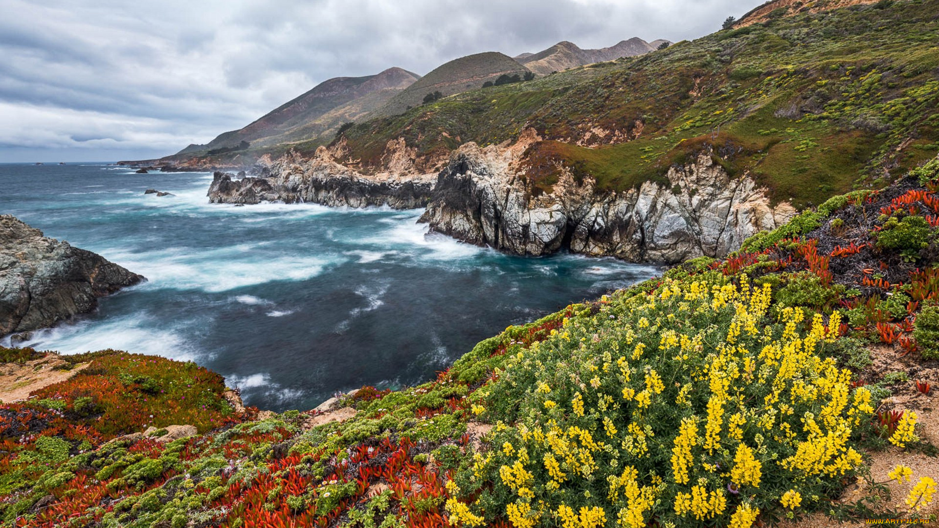 природа, побережье, простор