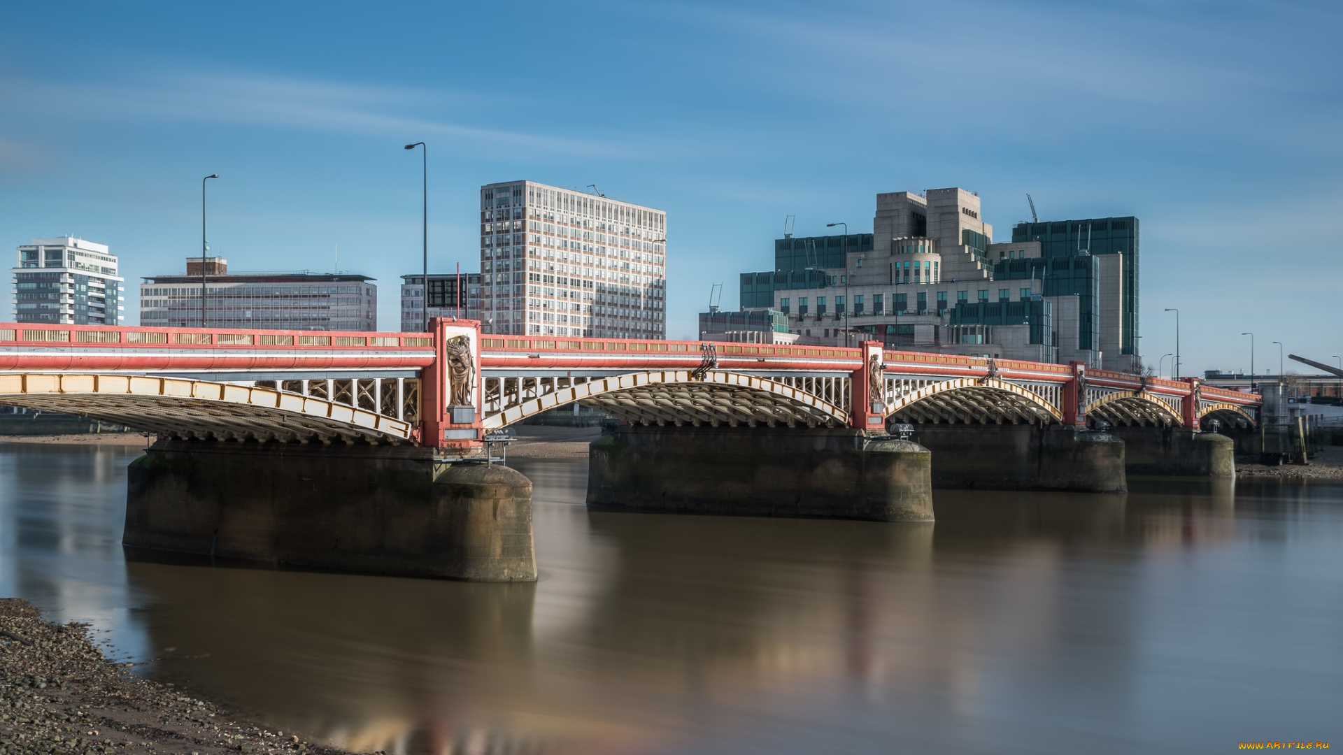 vauxhall, bridge, &, mi6, , london, города, лондон, , великобритания, река, мост