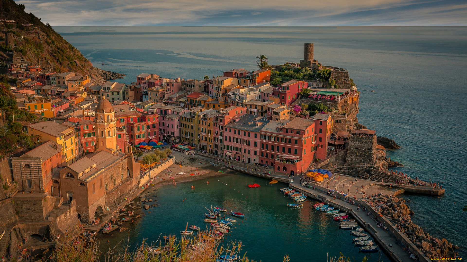 vernazza, , italy, города, -, панорамы, побережье