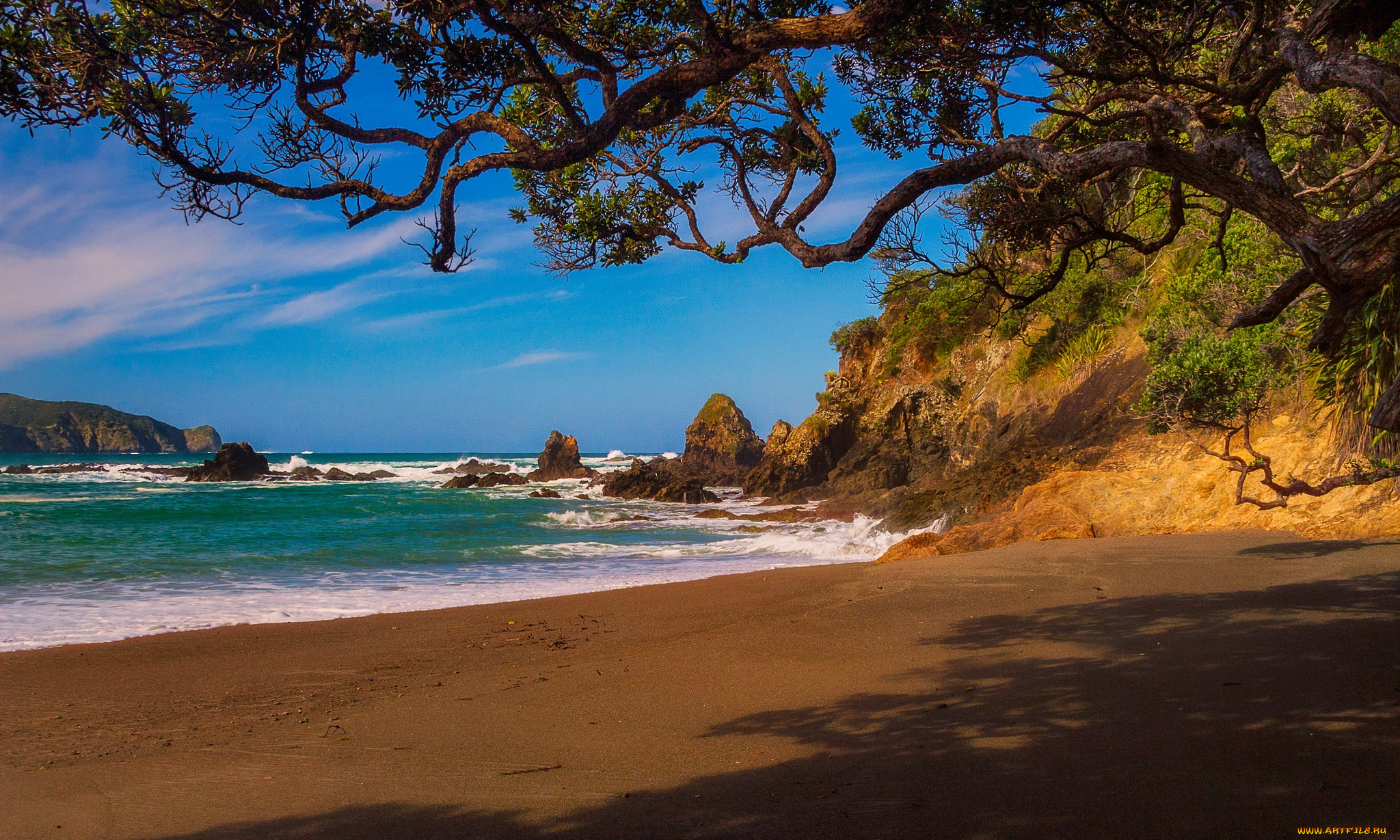 природа, побережье, простор