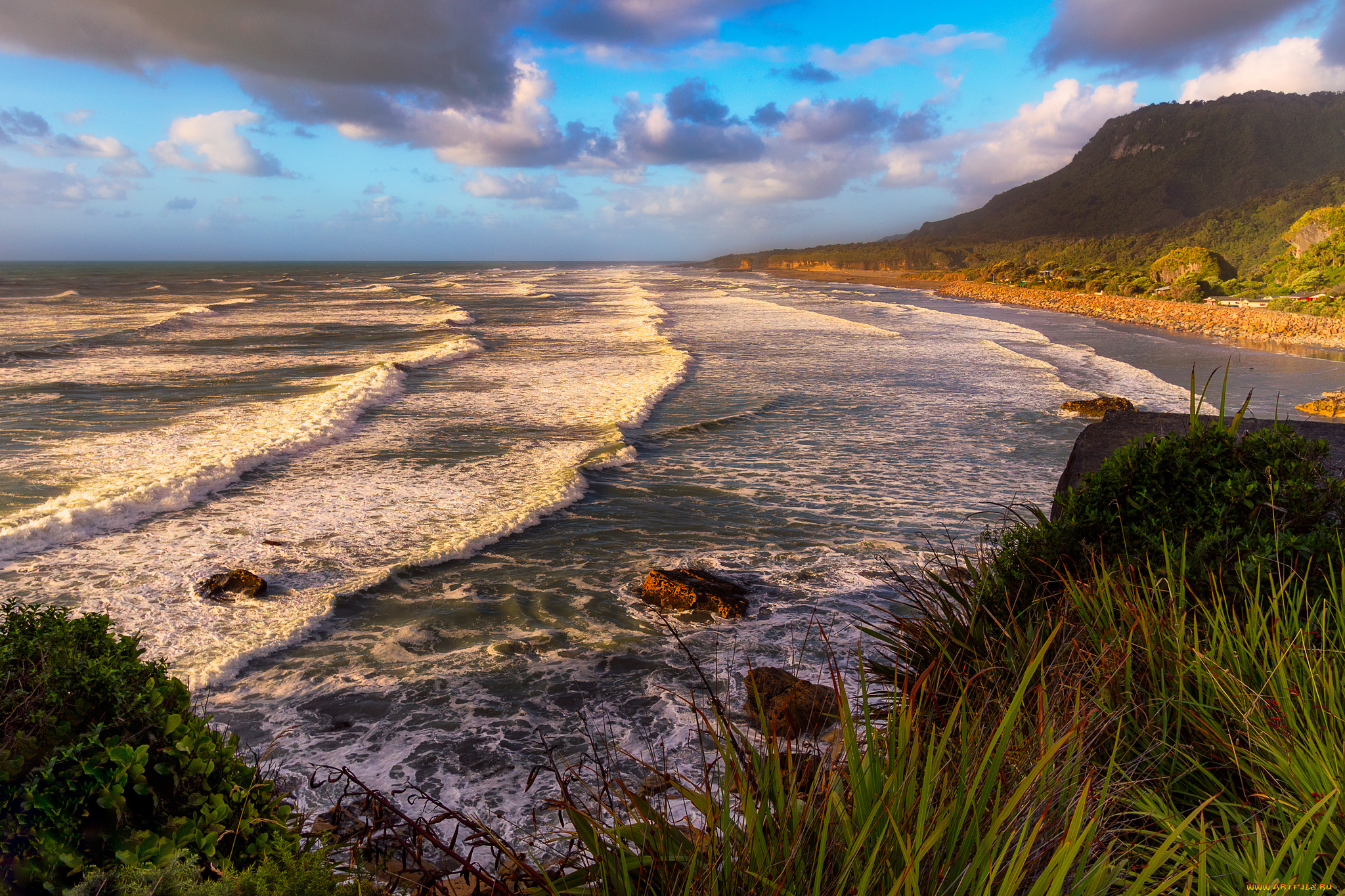 природа, побережье, простор