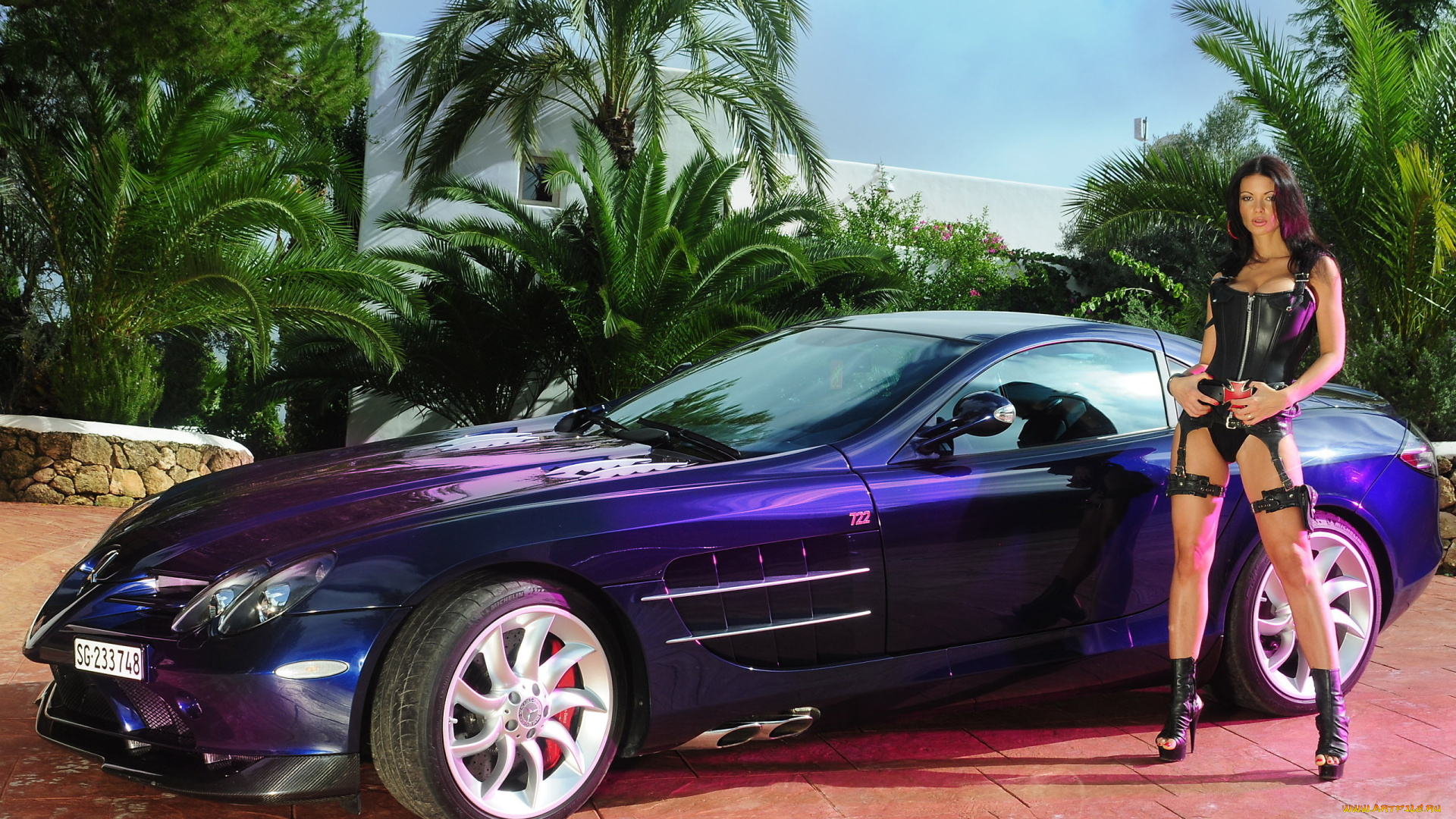 календари, автомобили, пальма, машина, взгляд, женщина