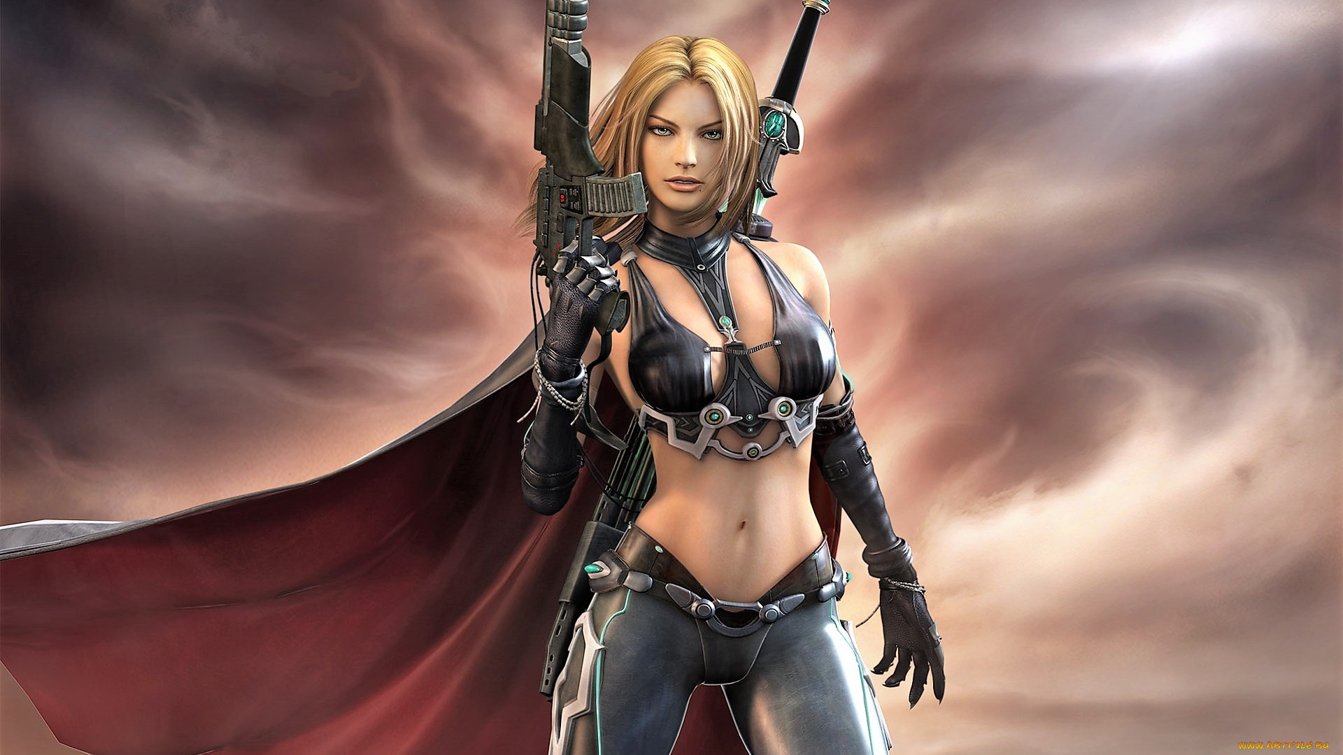 фэнтези, девушки, девушка, оружие, плащ